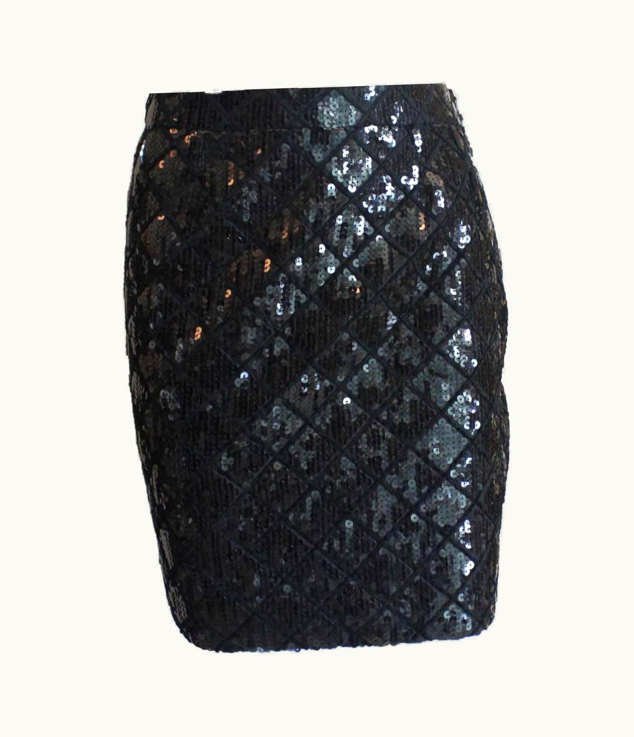 Chanel Iconic Chanel Quilted Sequin Skirt By Karl Lagerfeld As Seen In Met Museum Nyc
