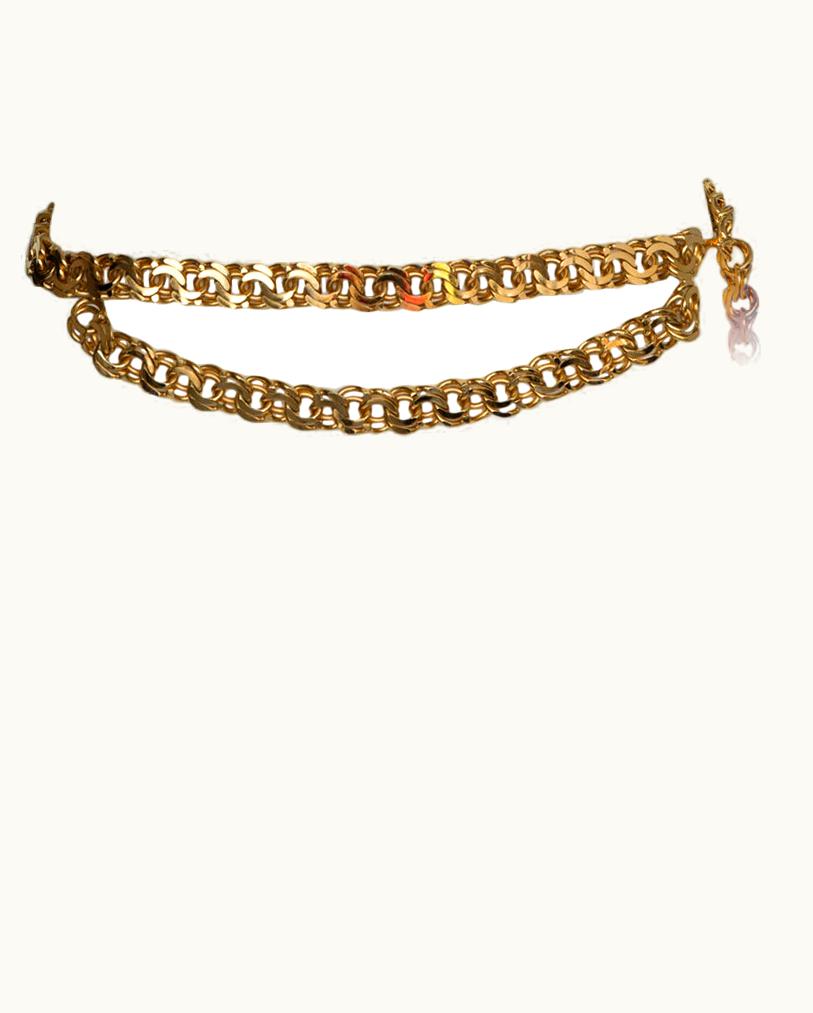 Chanel Unusual Chanel By Karl Lagerfeld Goldtone Double Spriral Chain Belt