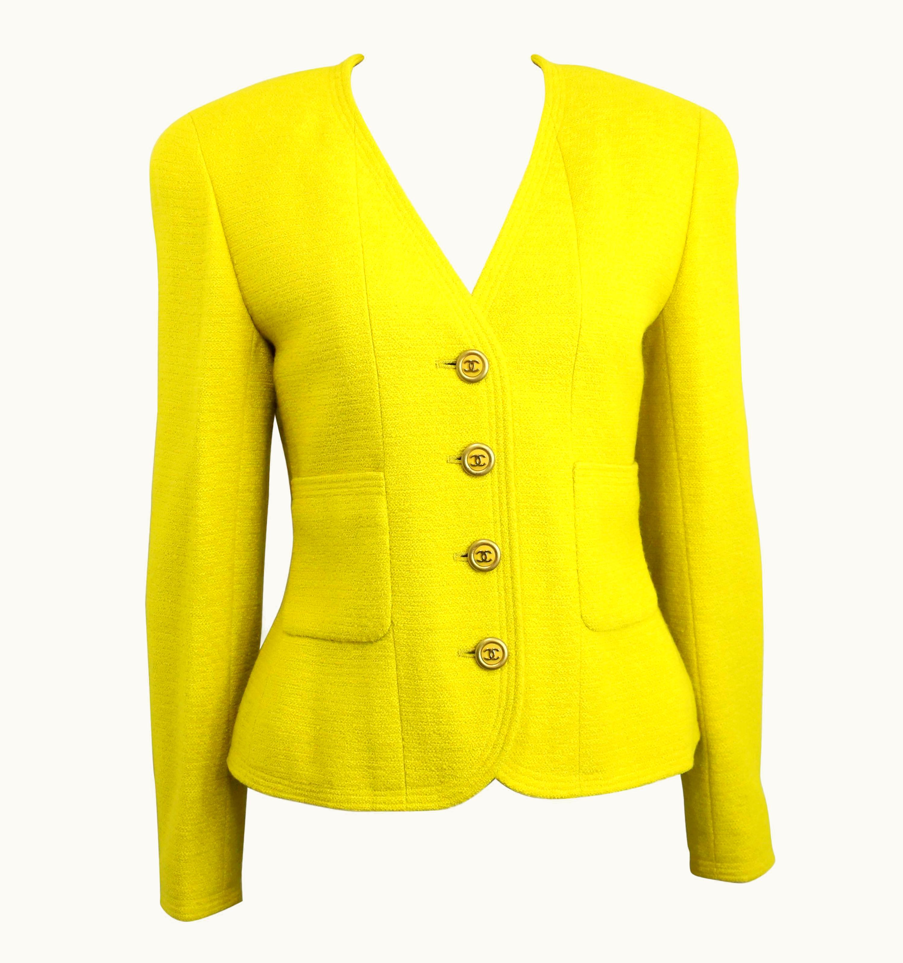 Chanel Vintage AW 1994 Chanel Yellow Wool Jacket