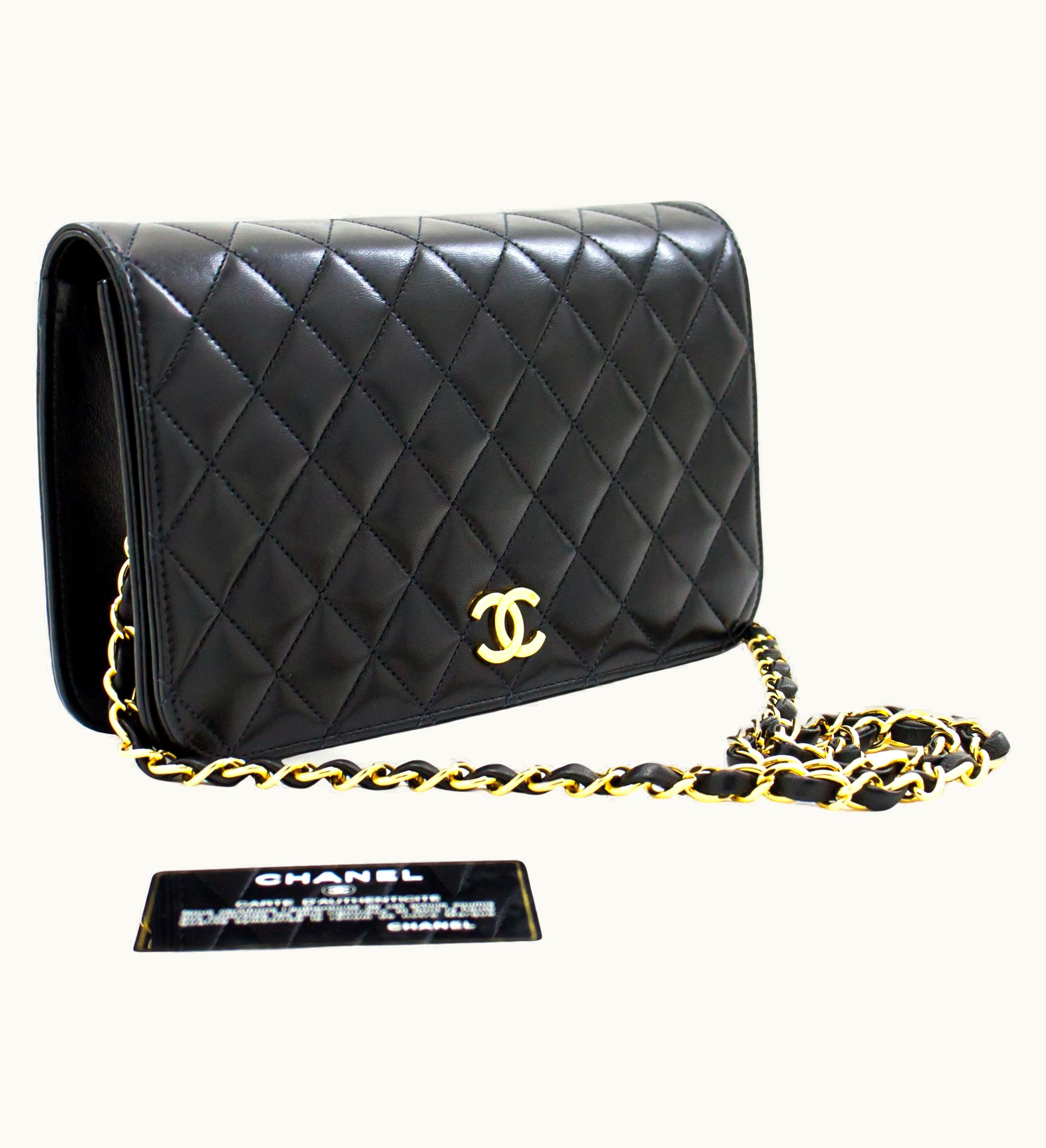 Chanel Chanel Full Chain Flap Shoulder Bag Black Clutch Quilted Lambskin UZ0592214