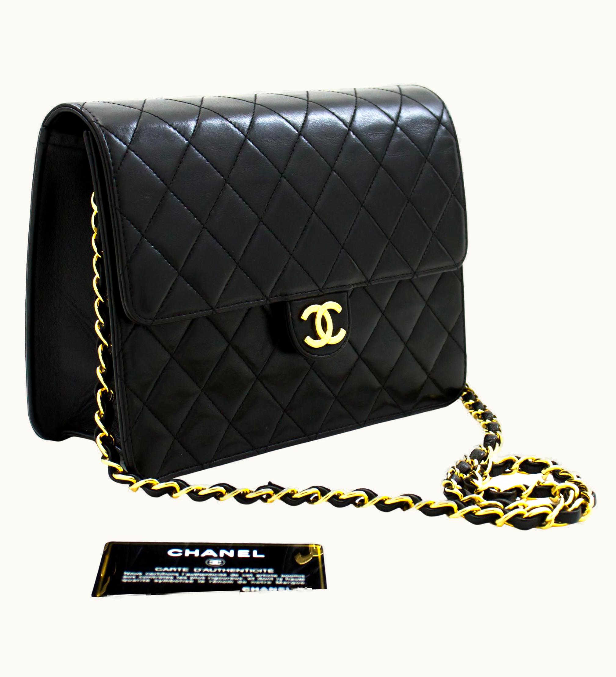 Chanel Chanel Small Chain Shoulder Bag Black Clutch Flap Quilted Lambskin UZ0592216