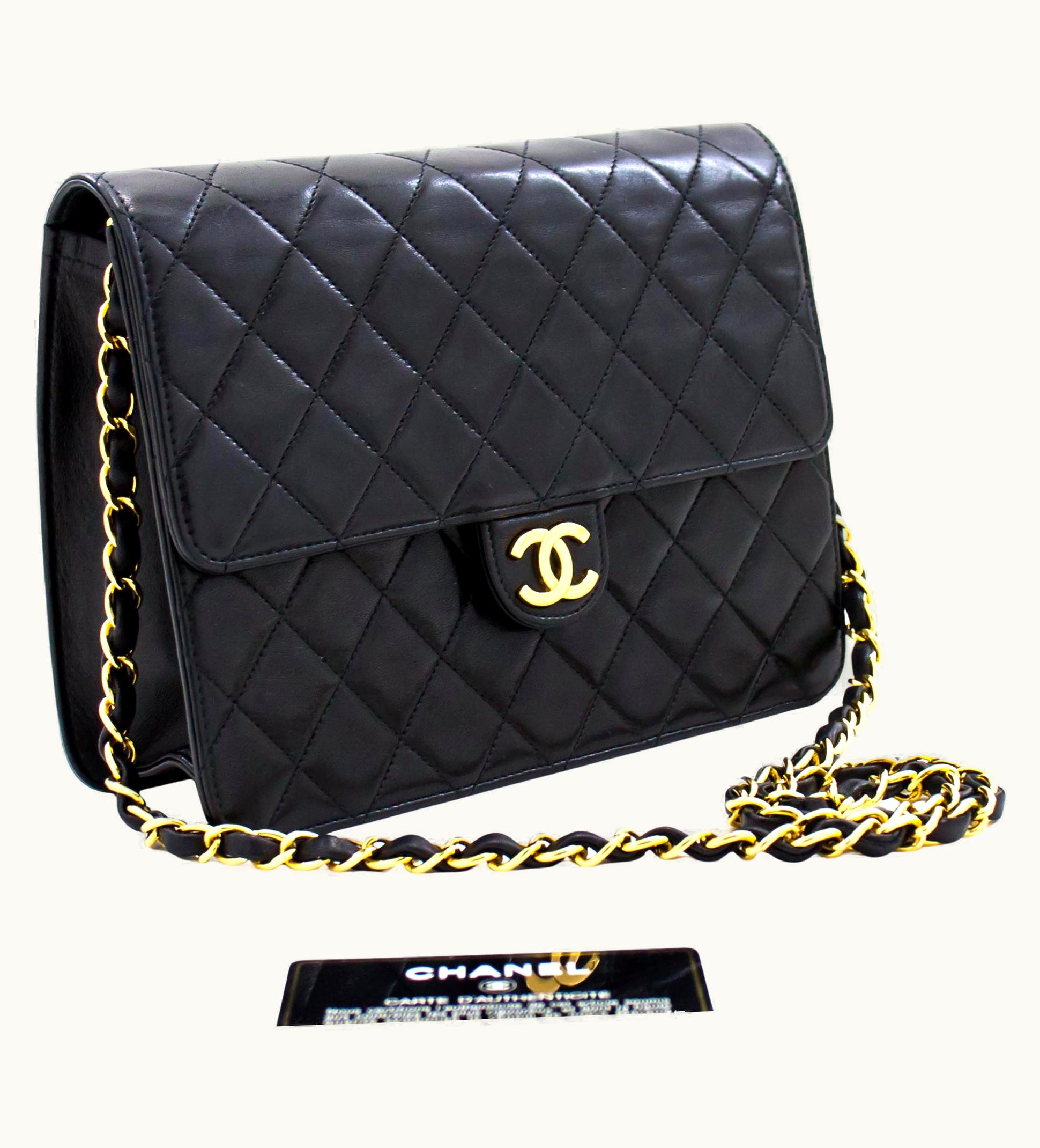 Chanel Chanel Small Chain Shoulder Bag Black Clutch Flap Quilted Lambskin UZ0592219