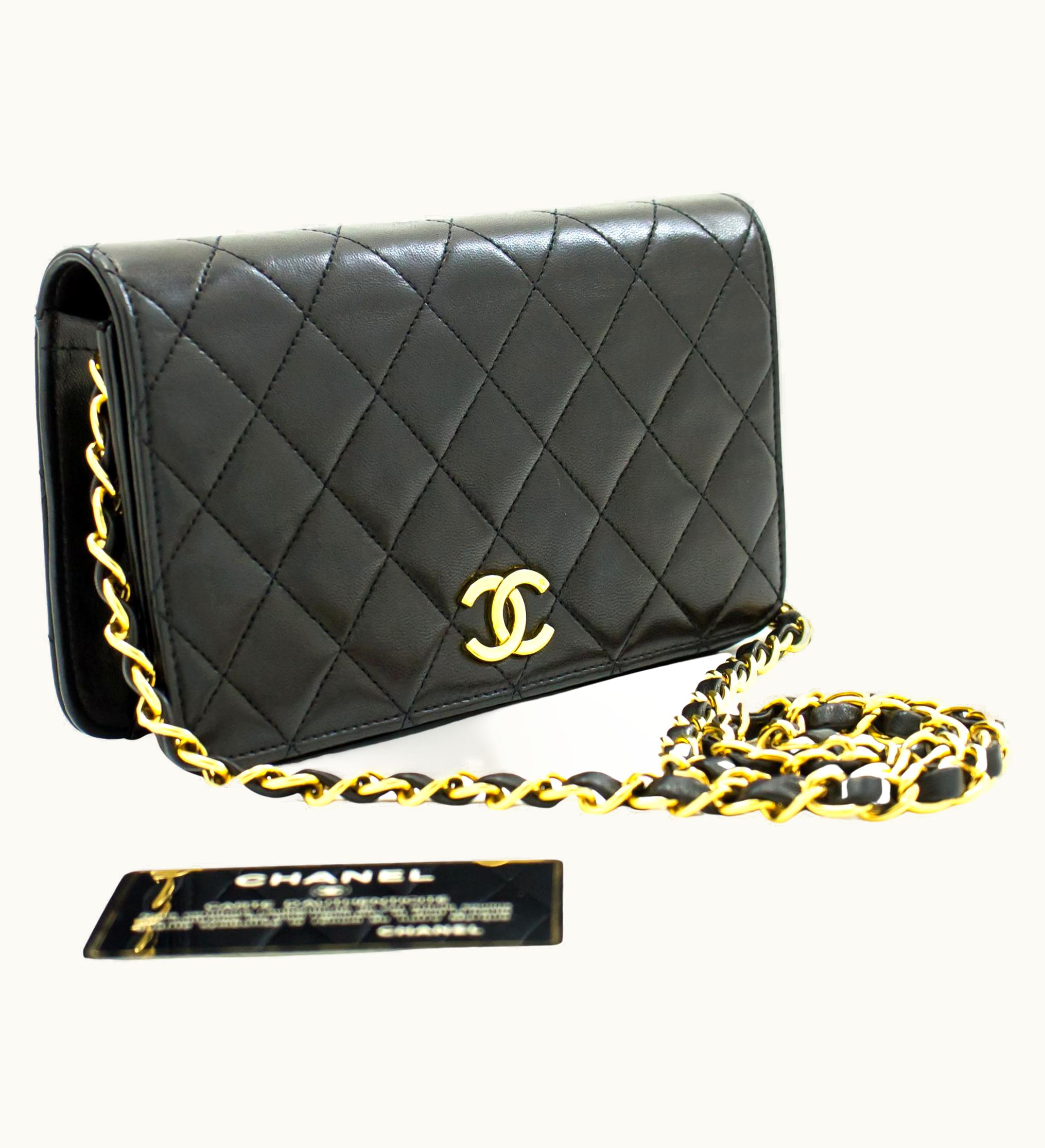 Chanel Chanel Full Chain Flap Shoulder Bag Black Clutch Quilted Lambskin UZ0592226