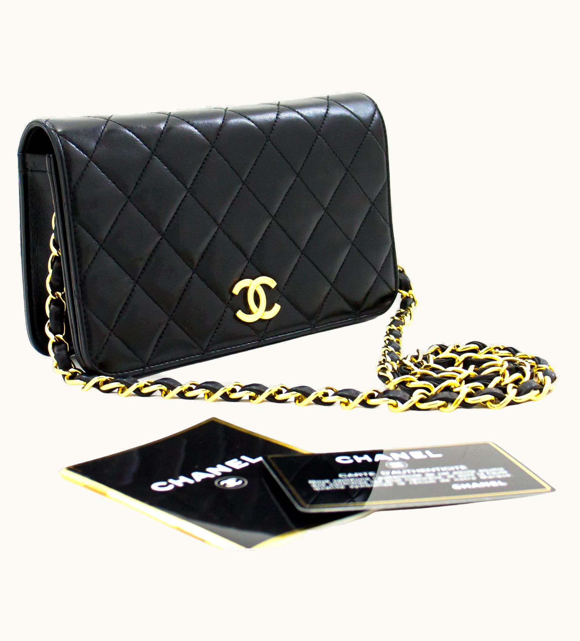 Chanel Chanel Full Chain Flap Shoulder Bag Black Clutch Quilted Lambskin UZ0592227