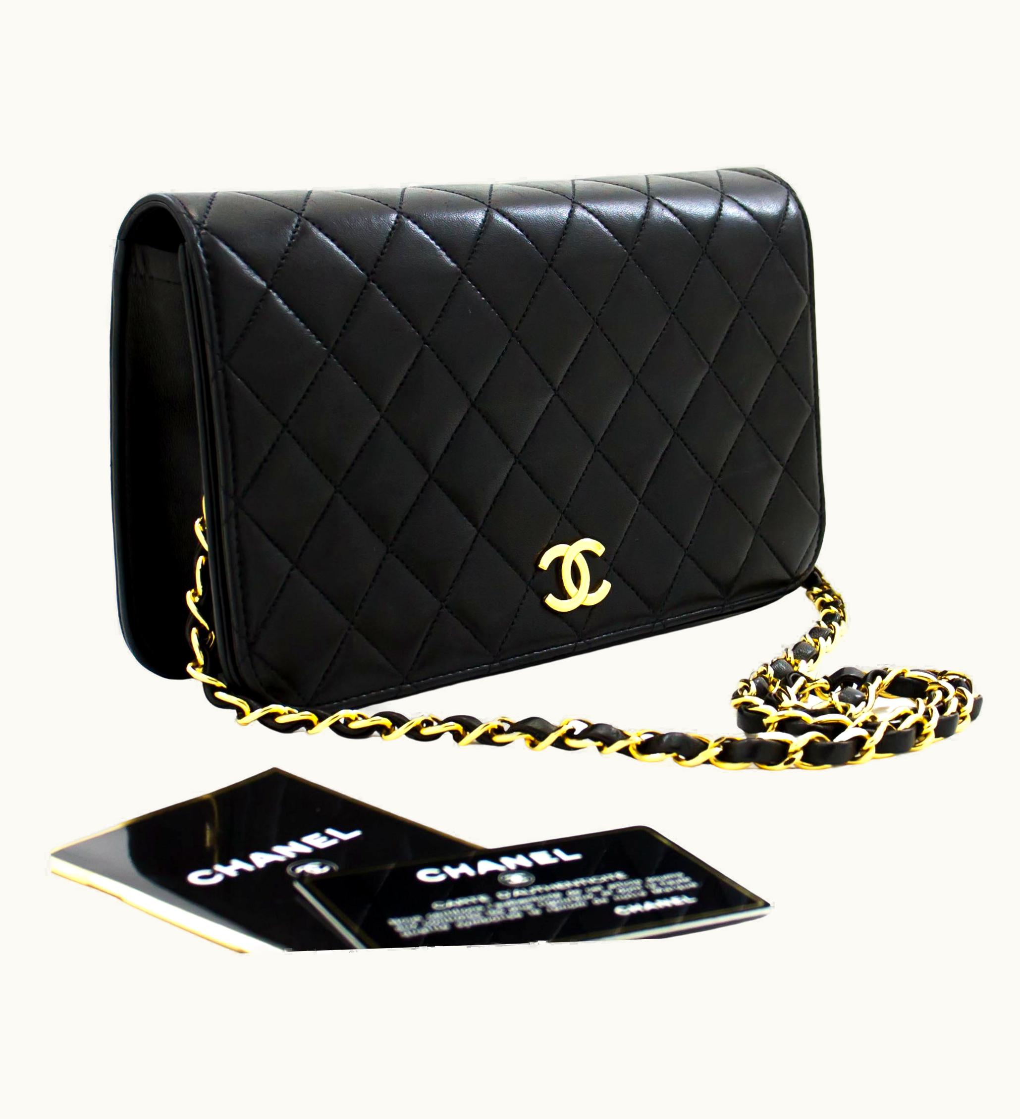 Chanel Chanel Full Chain Flap Shoulder Bag Black Clutch Quilted Lambskin UZ0592238