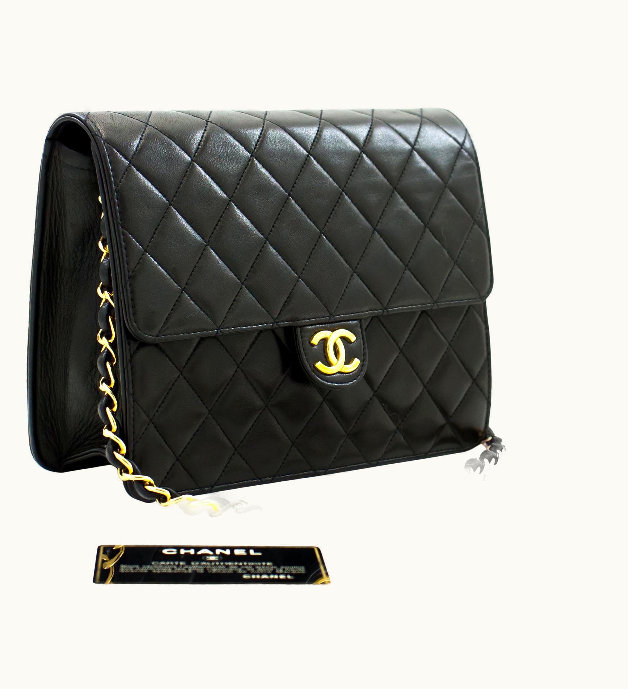 Chanel Chanel Small Chain Shoulder Bag Black Clutch Flap Quilted Lambskin UZ0592239