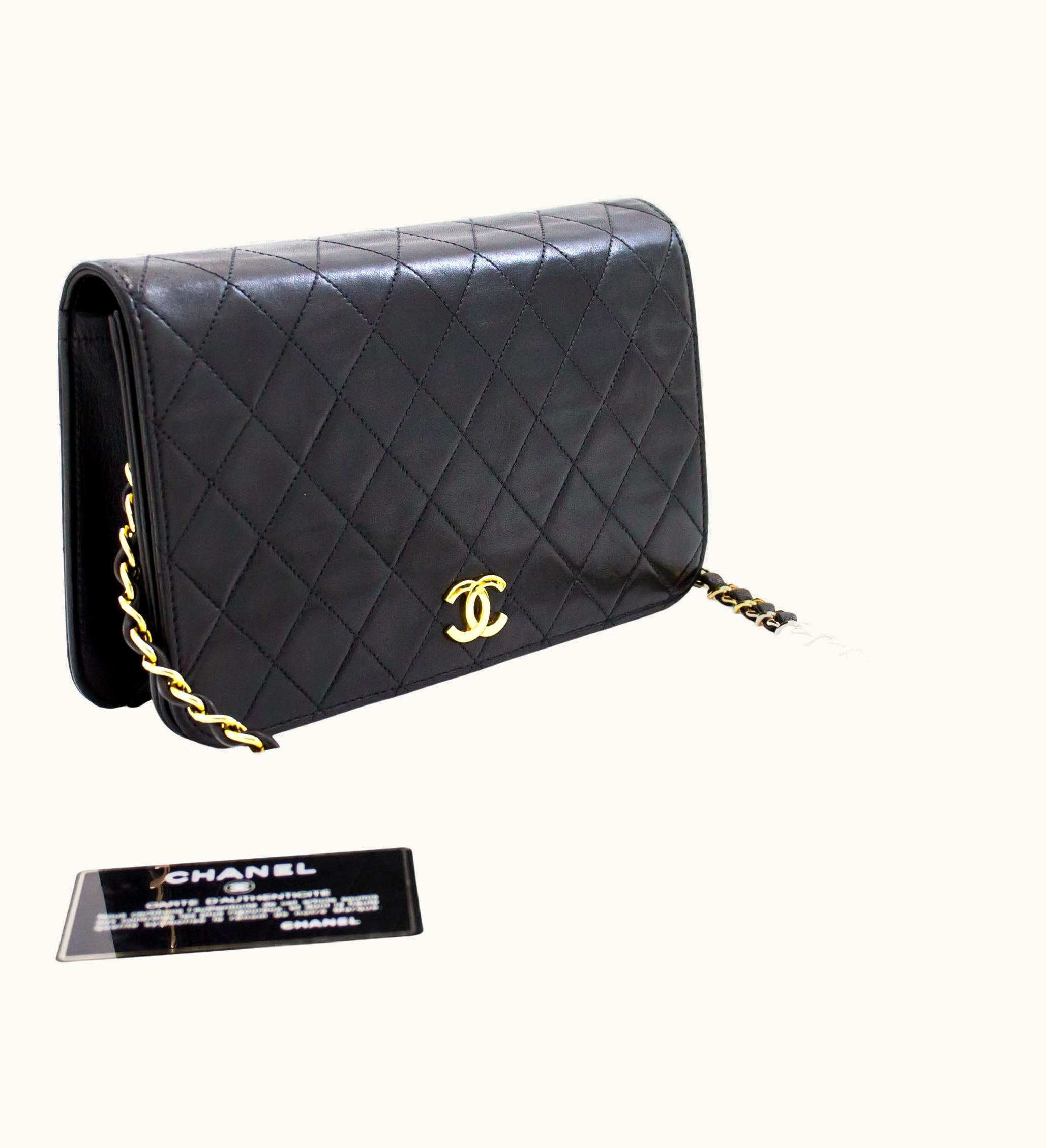 Chanel Chanel Full Chain Flap Shoulder Bag Black Clutch Quilted Lambskin UZ0592242