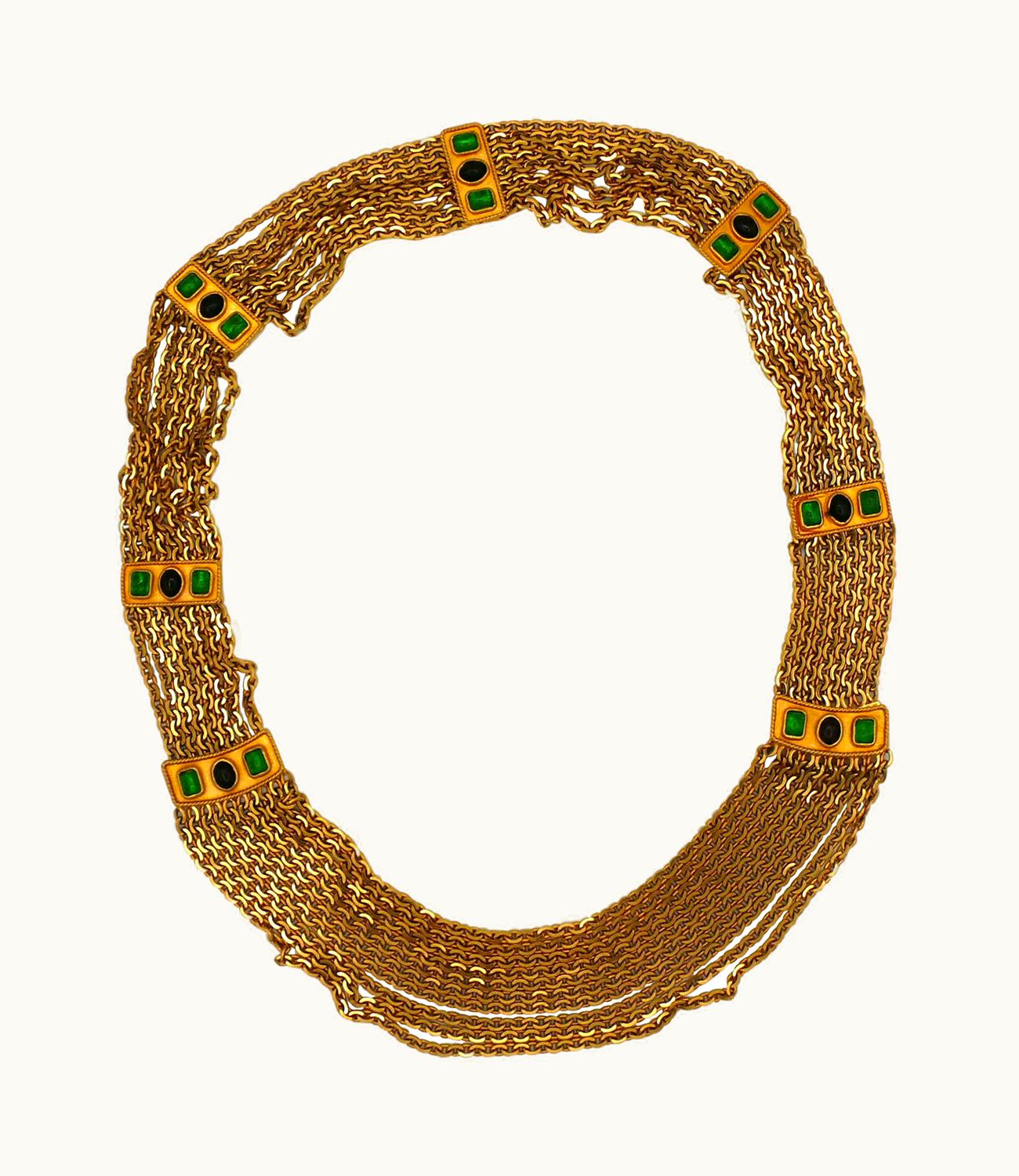 Chanel Chanel By Karl Lagerfeld Vintage Gripoix Multi Chain Belt Necklace 1991