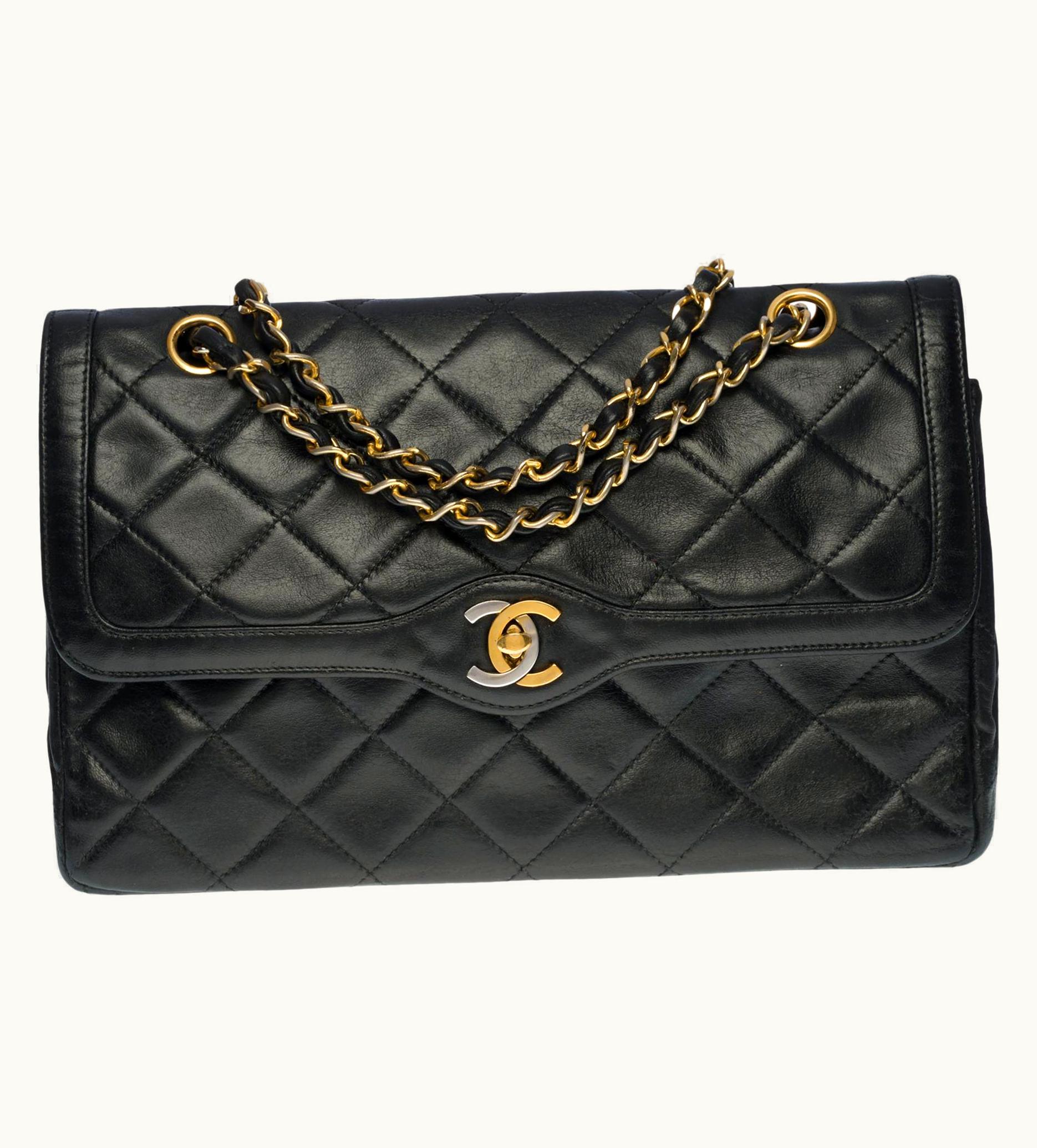 Chanel Amazing Chanel Classic Double Flap Shoulder Bag In Black Quilted Lambskin, Ghw