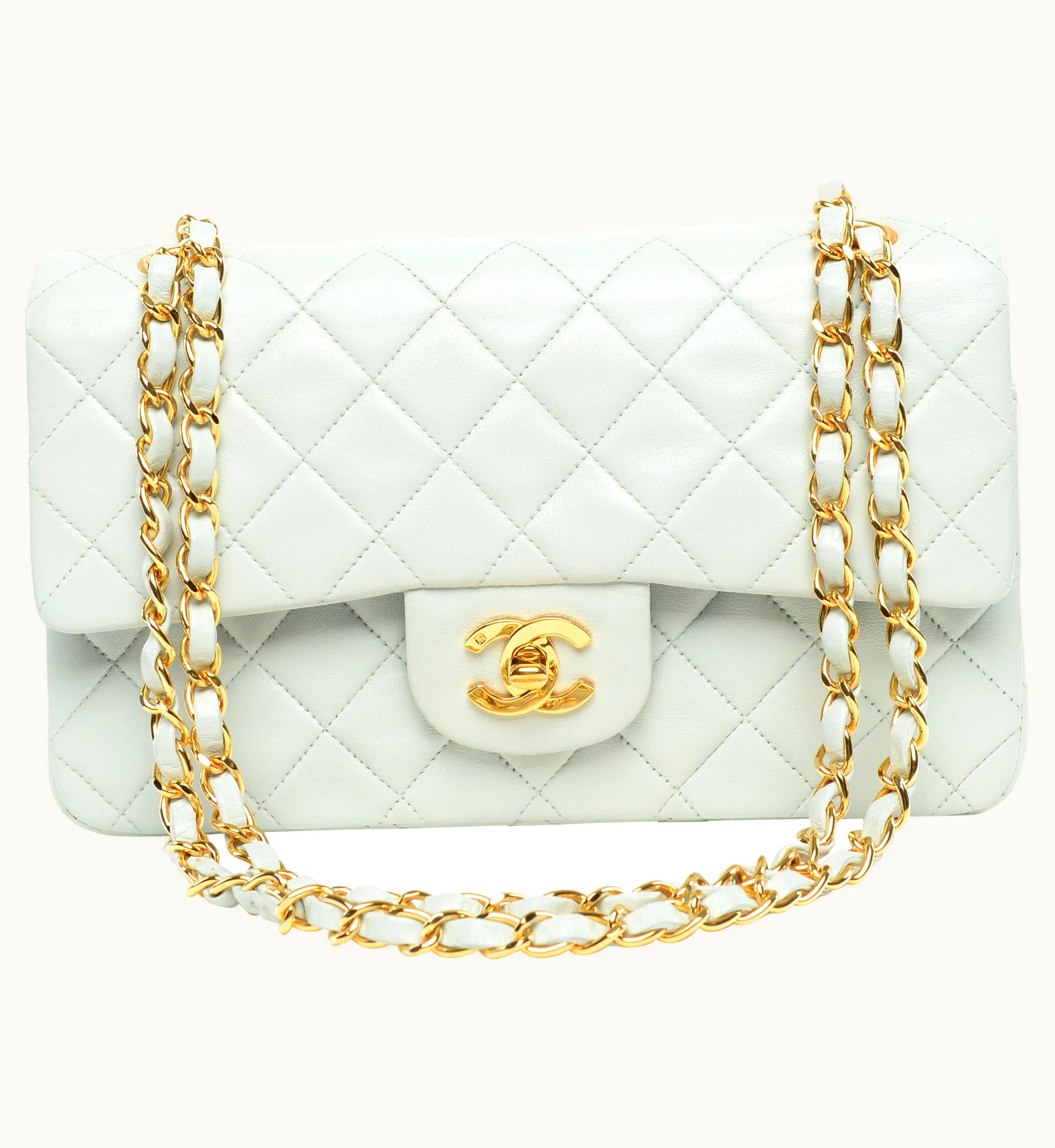 Chanel Chanel Classic Double Flap Small Baby Blue Rare 24k Gold Hardware Lambskin