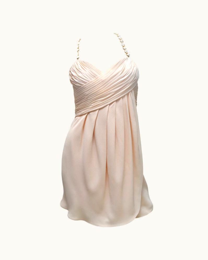 Chanel Chanel Chiffon Dress Pearl Straps And Buttons Madonna