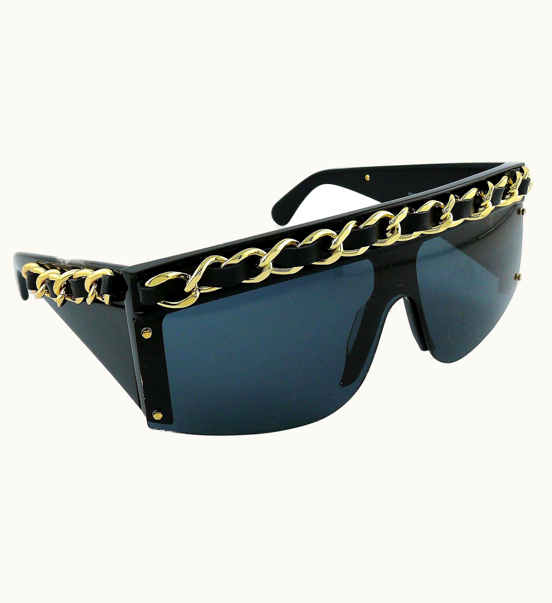 Chanel Chanel Vintage 1992 Iconic Leather Chain Sunglasses