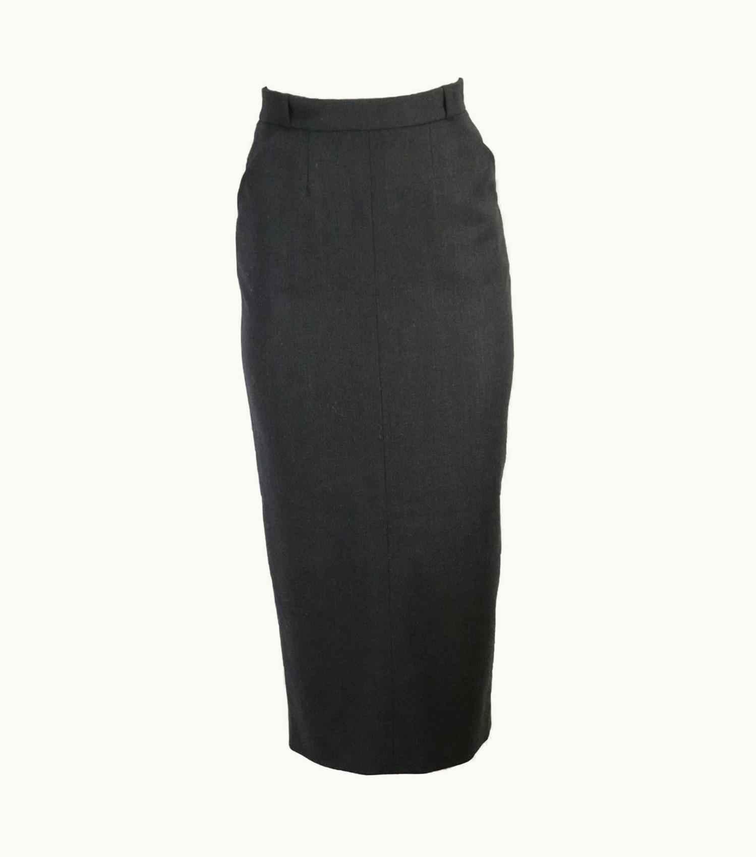 Chanel Chanel 1993 Vintage Stretch Wool Midi Skirt Uk