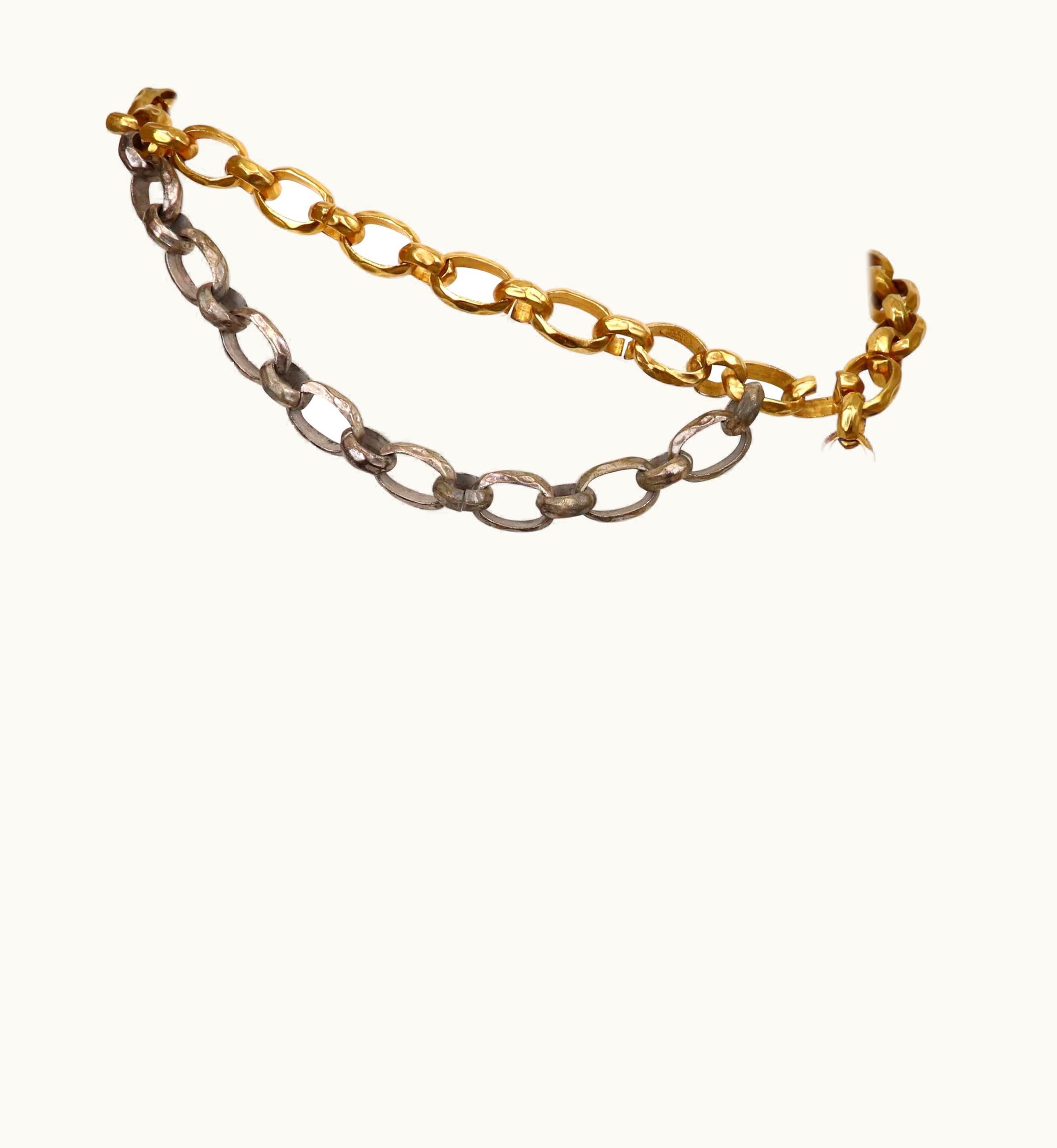 Chanel Chanel 1993 Massive Gold & Pewter Ball & Chain Belt