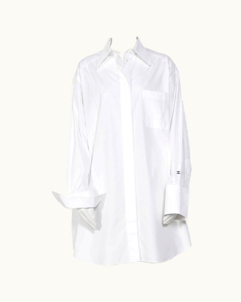 Chanel 1993 Chanel Documented White Oversized Shirt/Dress
