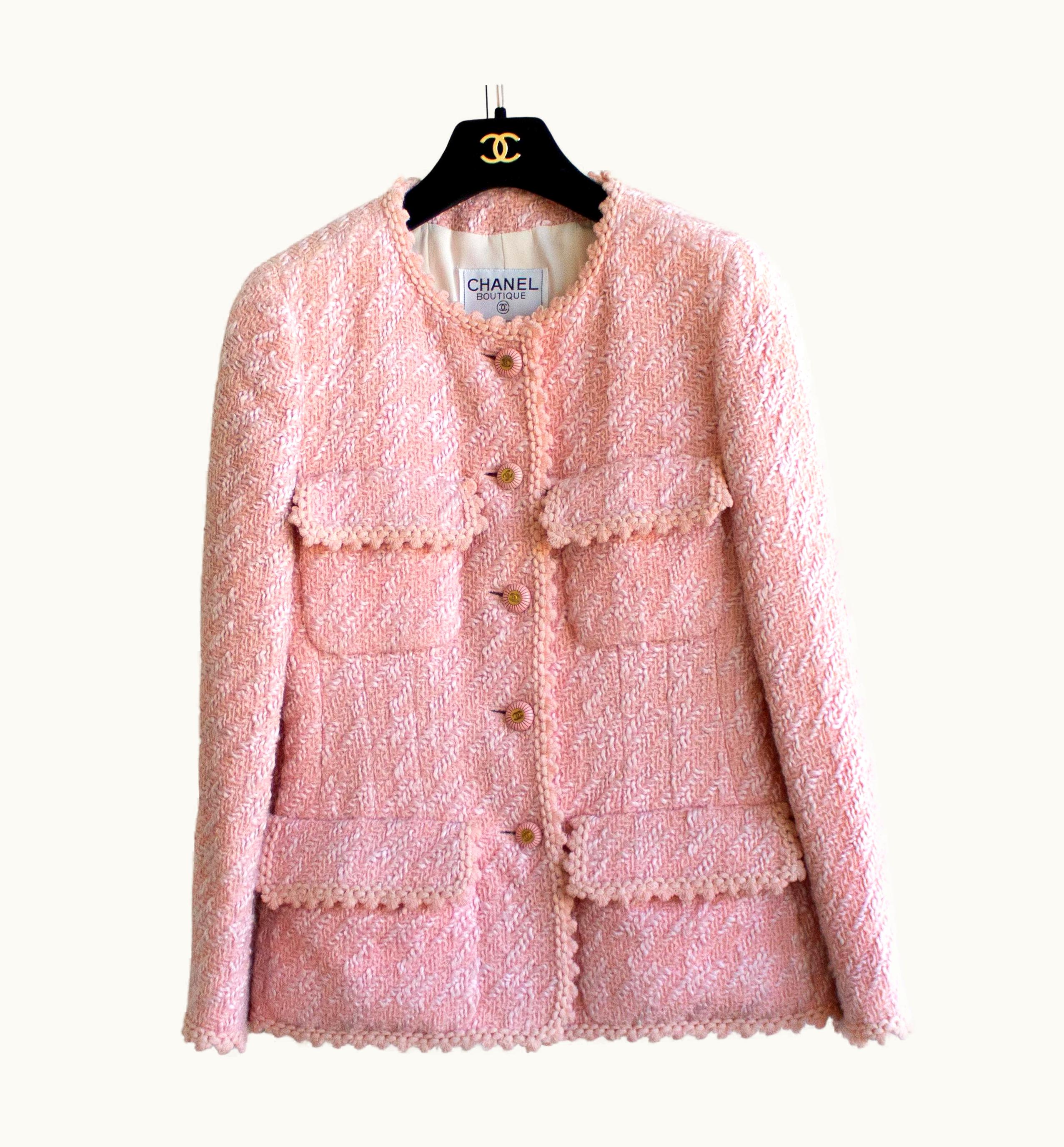Chanel Iconic Chanel Vintage Spring/Summer 1993 Runway Pink Fantasy Tweed 93p Jacket