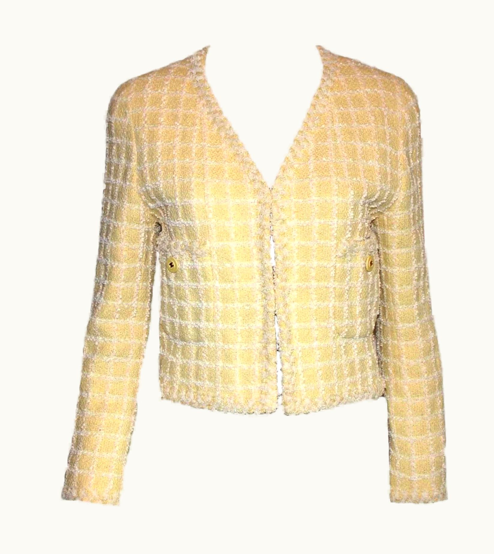 Chanel Iconic Chanel 1994 Yellow & Lime Pastels Lesage Tweed Jacket - Museum Piece