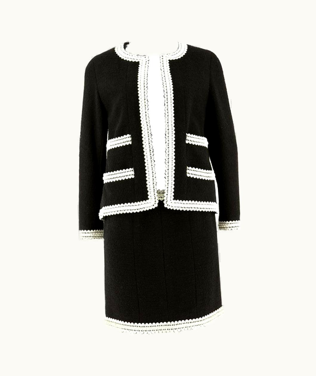 Chanel Black Chanel Suit With Scoubidou Braid S/S 1994