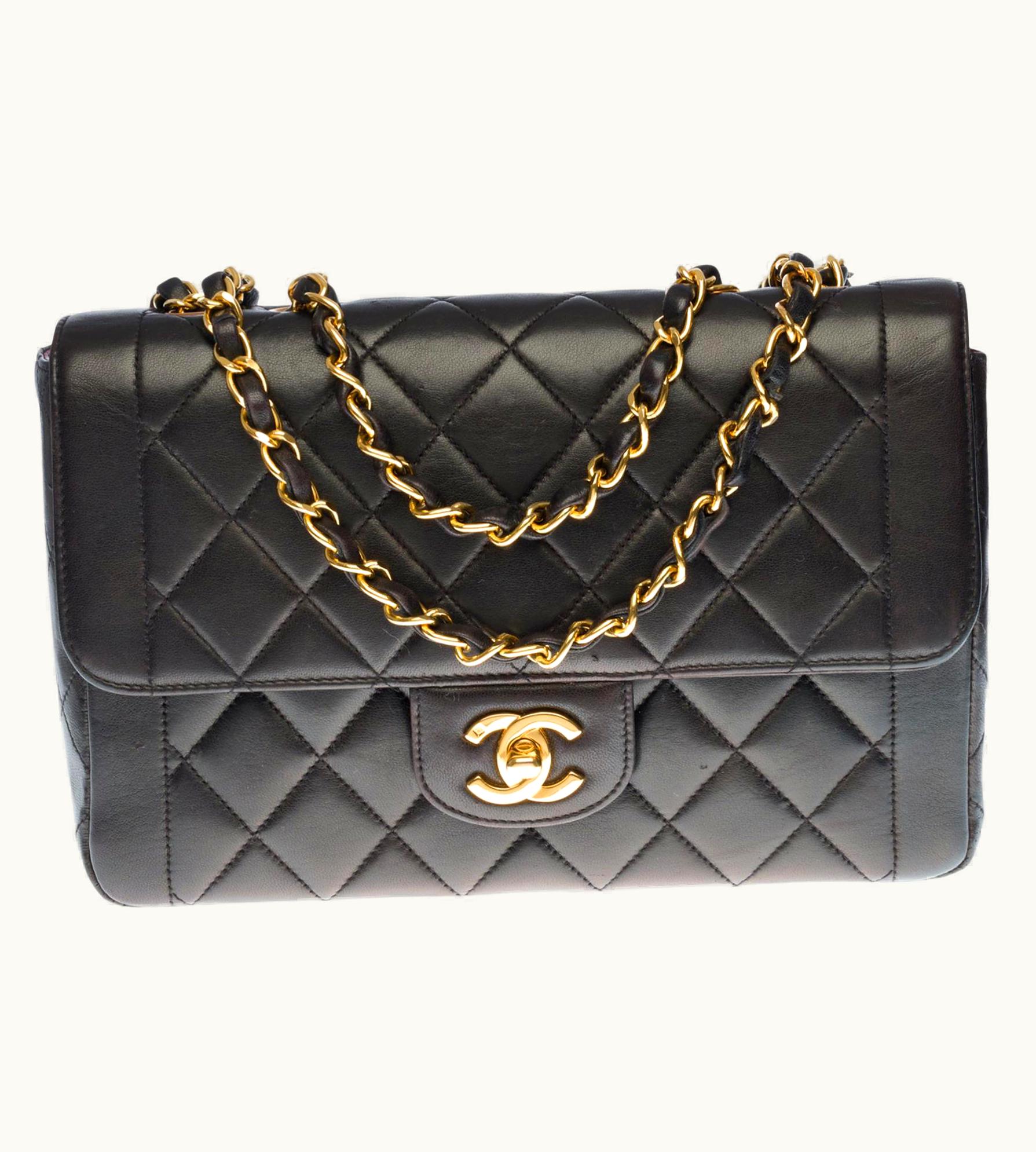 Chanel Chanel Classic Shoulder Flap Bag In Black Quilted Lambskin And Gold Hardware