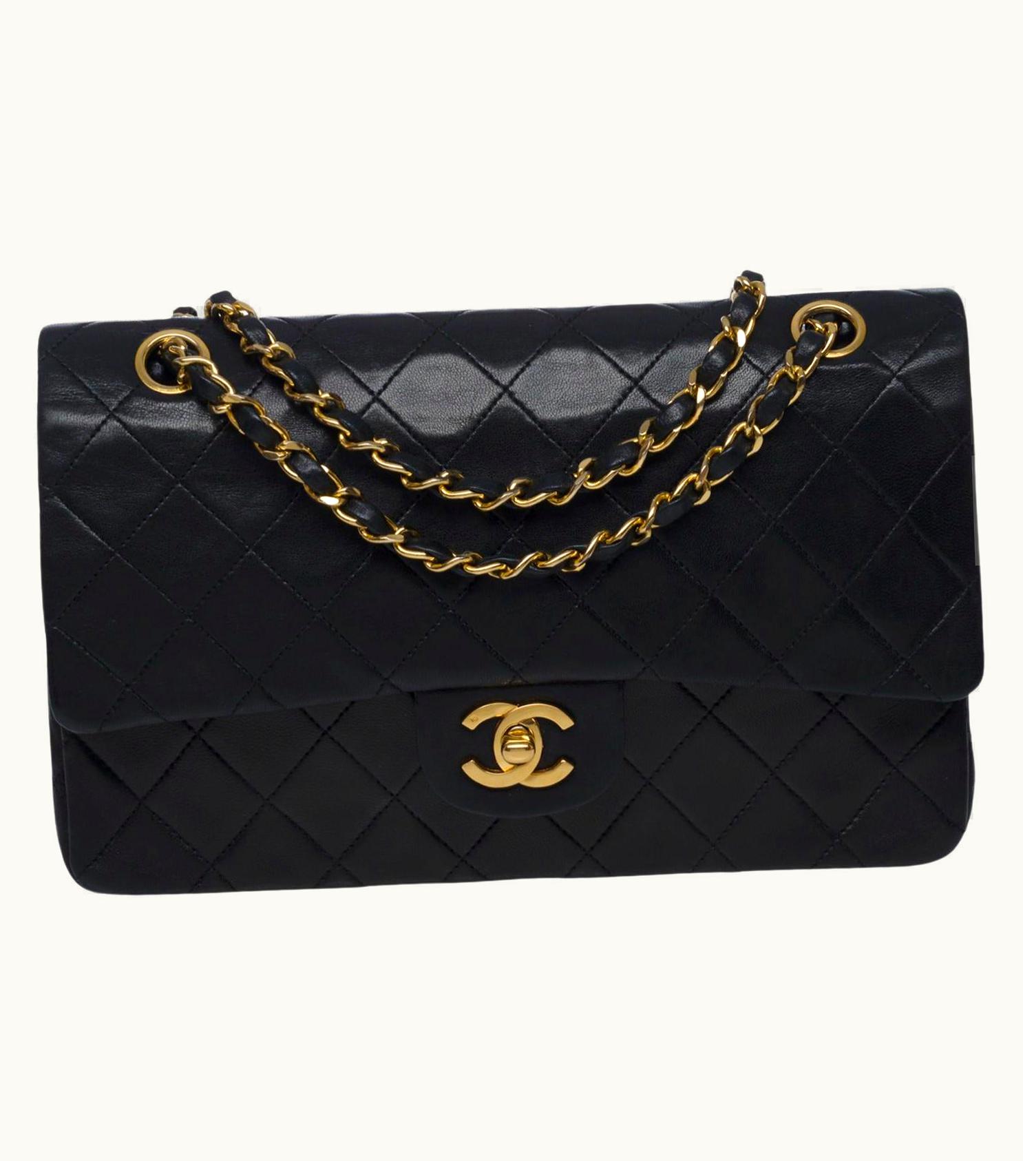 Chanel Chanel Timeless Medium 25 Cm Bag With Double Flap In Black Quilted Leather, Ghw UZ0592393