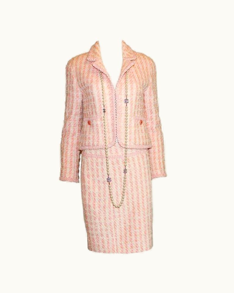 Chanel Iconic Chanel 1994 Pink Pastels Skirt Suit - Museum Piece