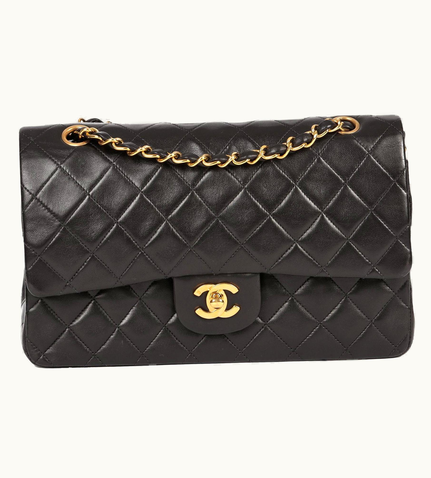 Chanel Chanel Black Quilted Lambskin Vintage Medium Classic Double Flap Bag UZ0592436