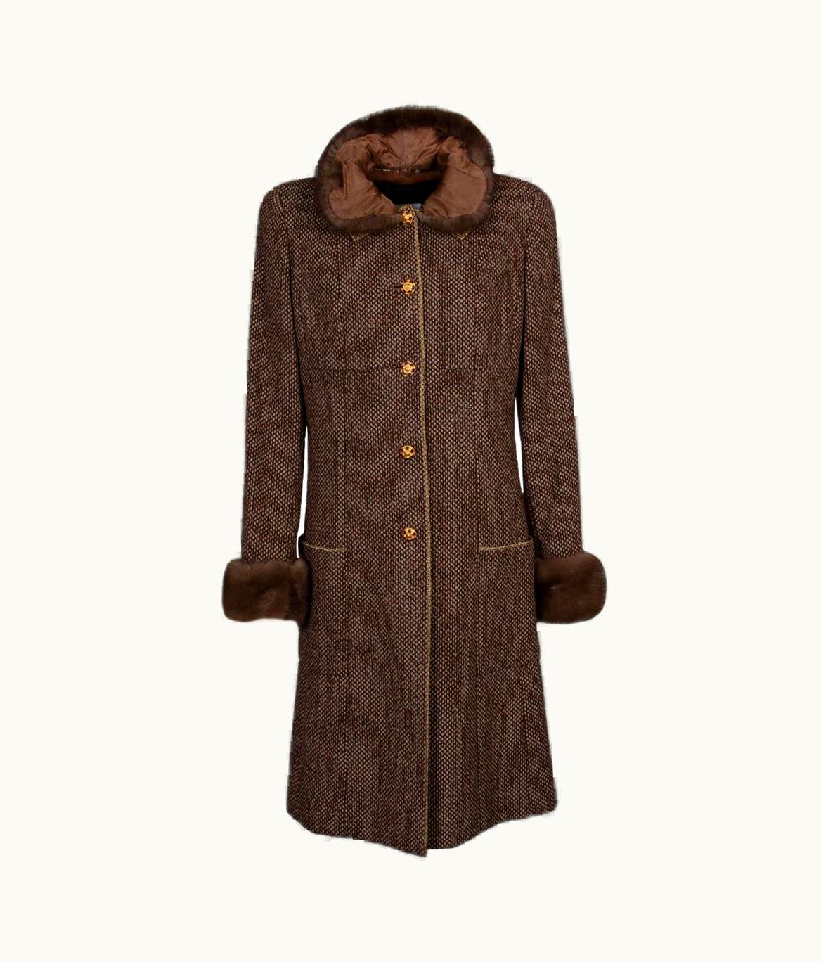 Chanel Chanel Brown & Gold Tweed Set 1996 Autumn Collection