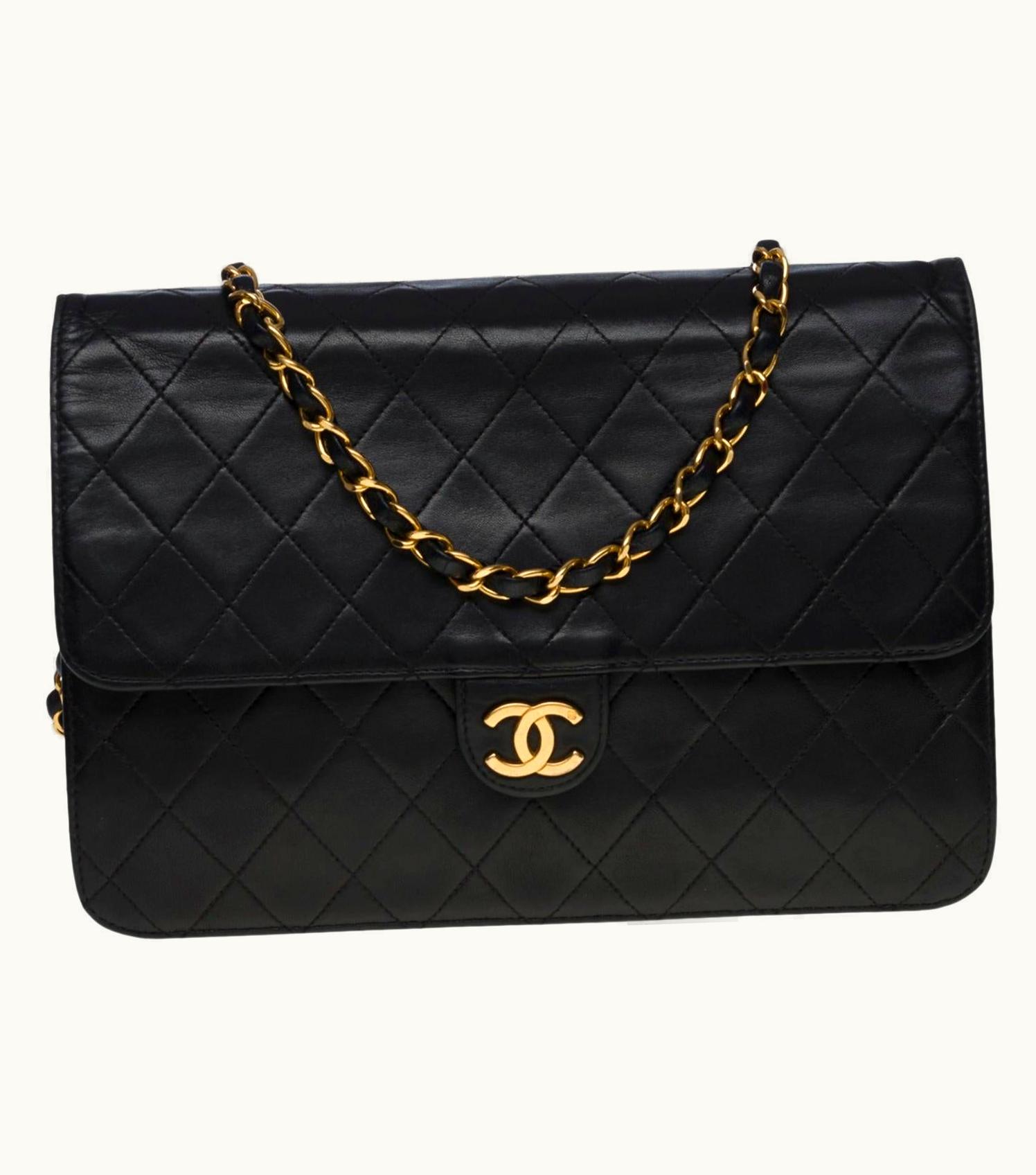Chanel Chanel Classique Flap Bag In Black Quilted Leather, Ghw