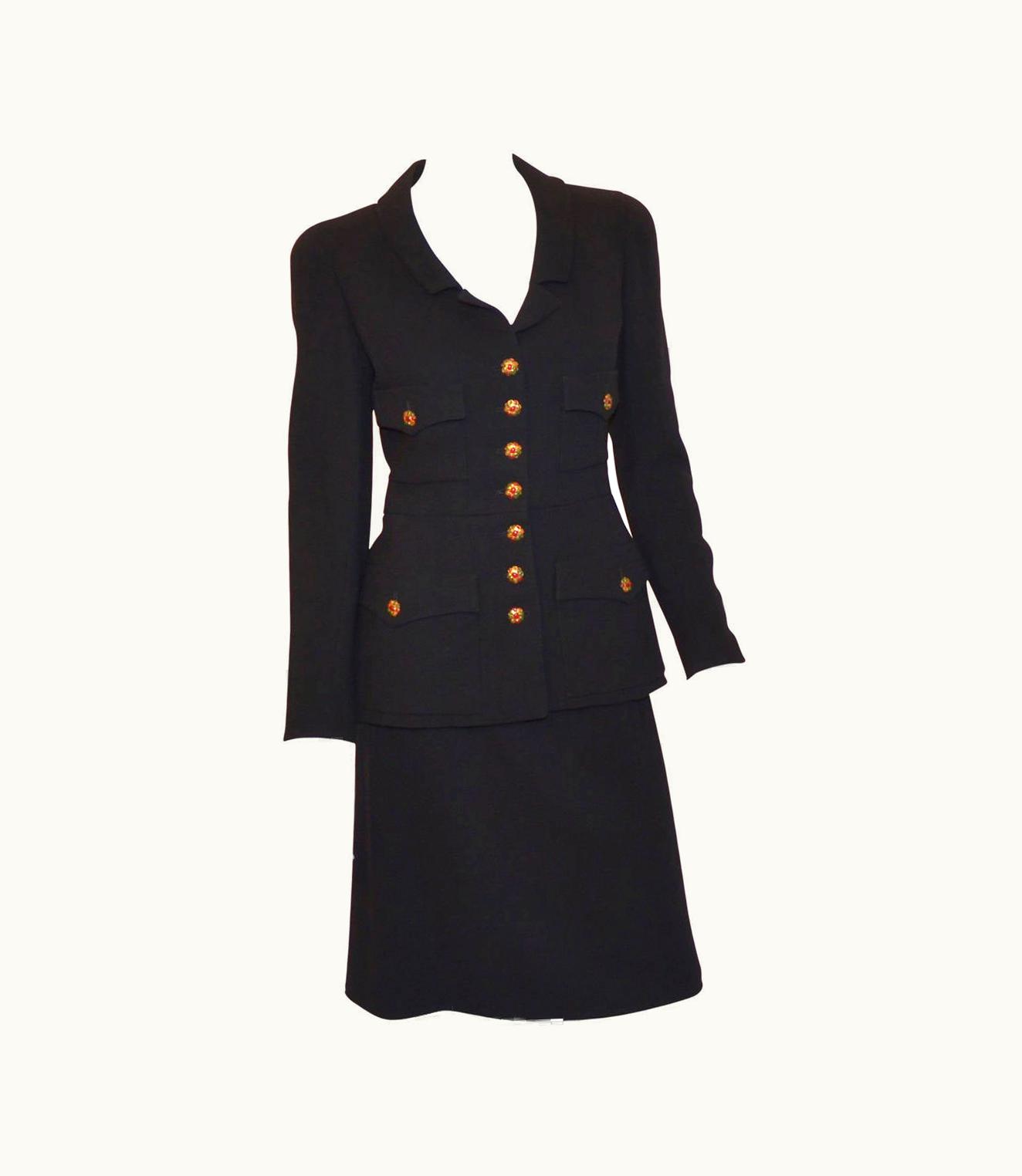 Chanel Chanel 1996 A Jacket Skirt Suit Gripoix Buttons