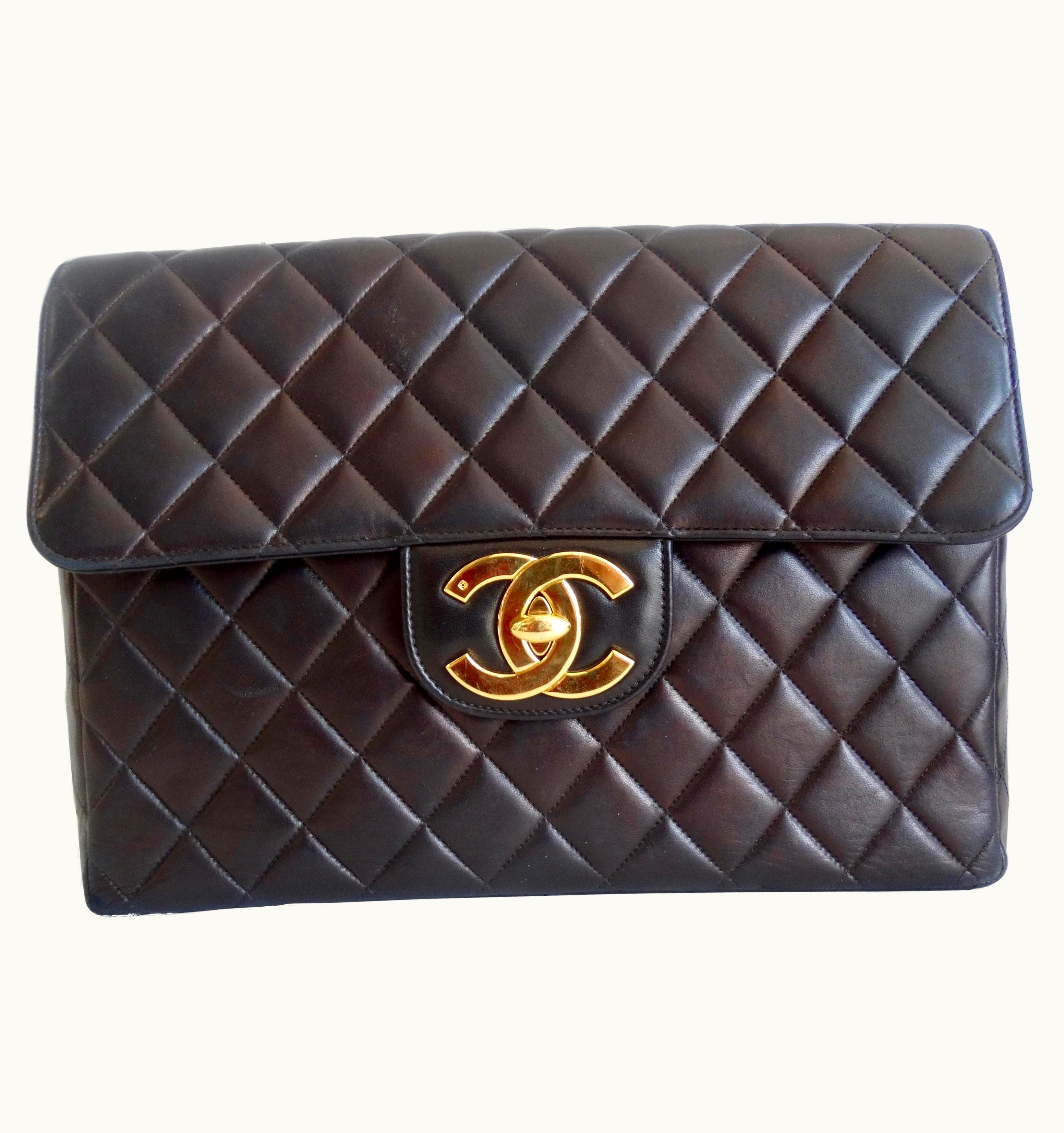 Chanel Chanel 1996 Black Quilted Leather Classic Single Flap Bag