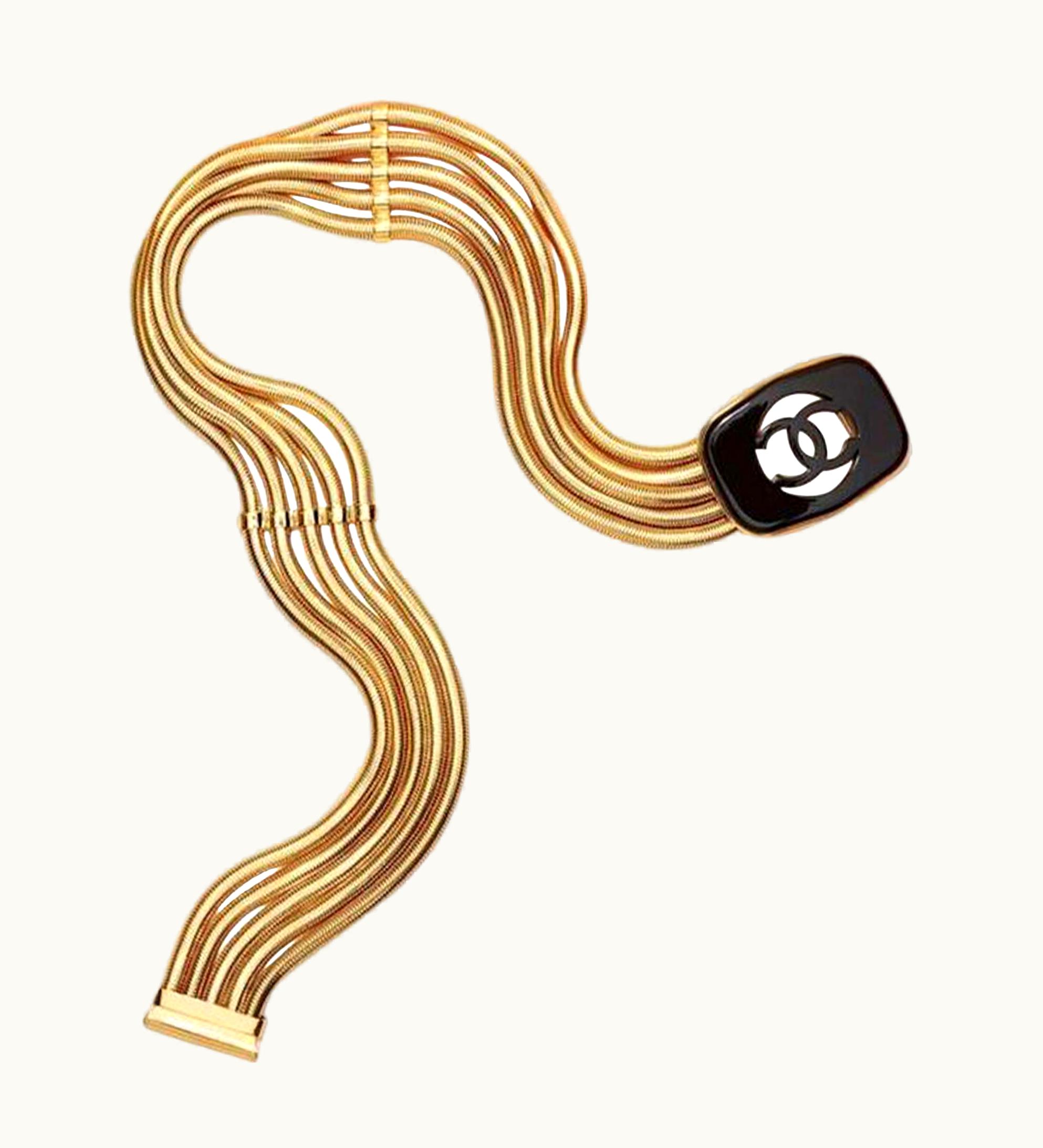 Chanel Chanel Gold-mesh Multi Strand Chain Tortoise Cc Logo Spring 1997 Belt