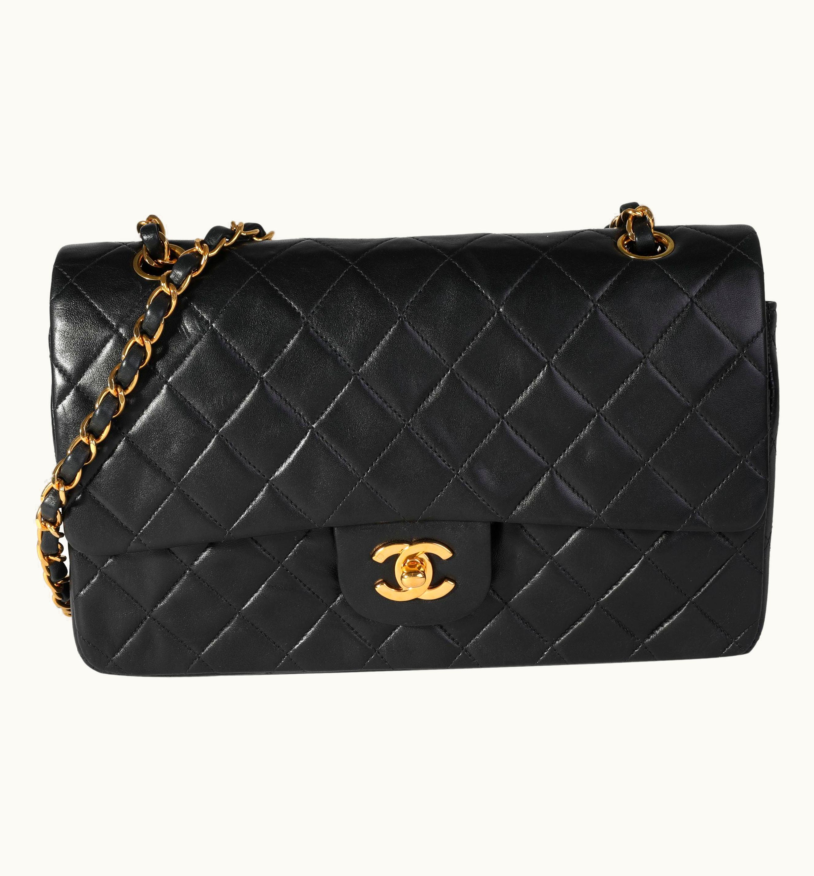 Chanel Chanel Vintage Black Quilted Lambskin Medium Classic Double Flap Bag UZ0592507