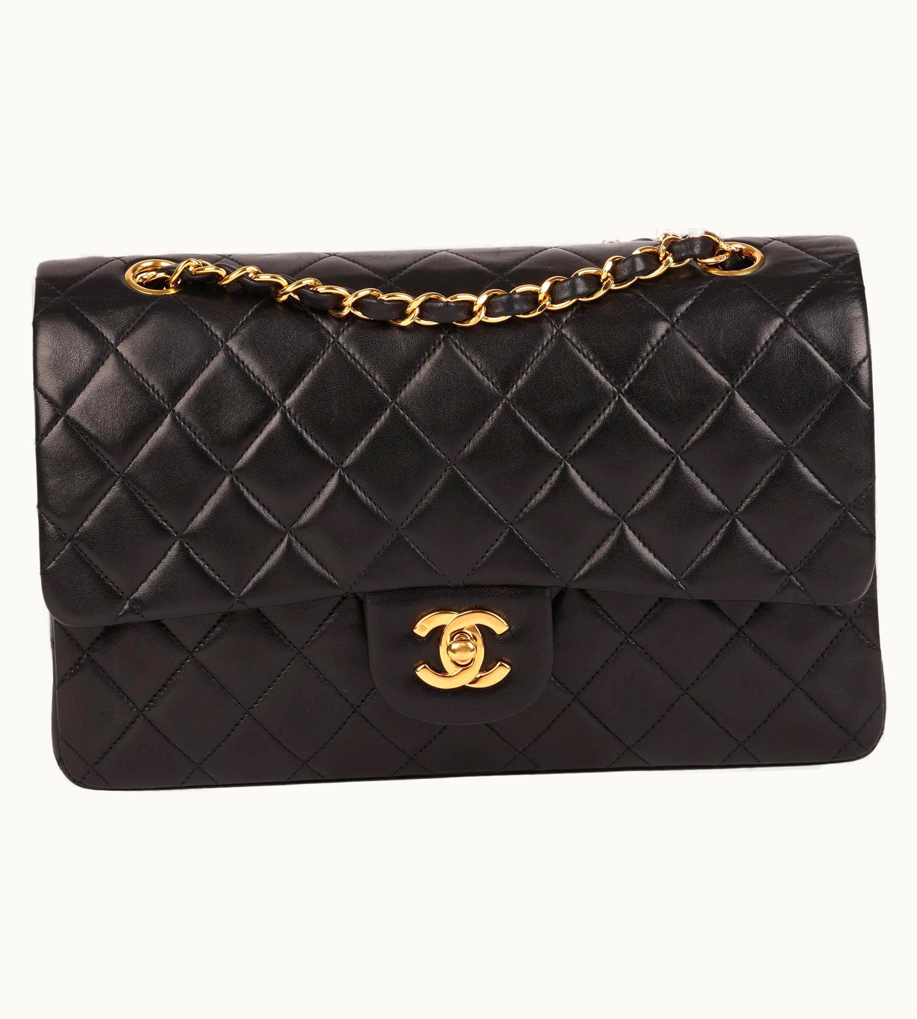 Chanel Chanel Black Quilted Lambskin Vintage Medium Classic Double Flap Bag UZ0592532