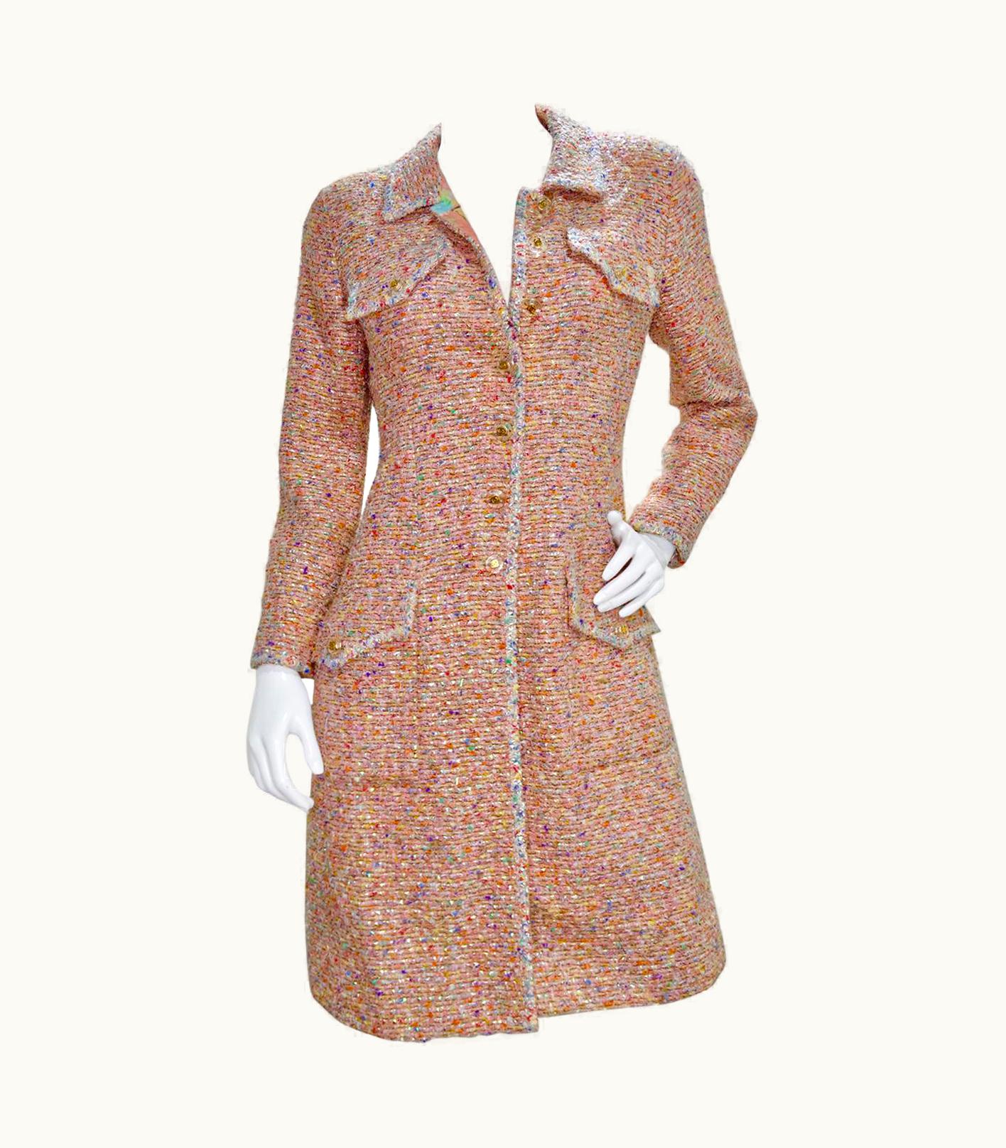 Chanel Chanel 1997 Spring Multi-Colored Tweed Coat