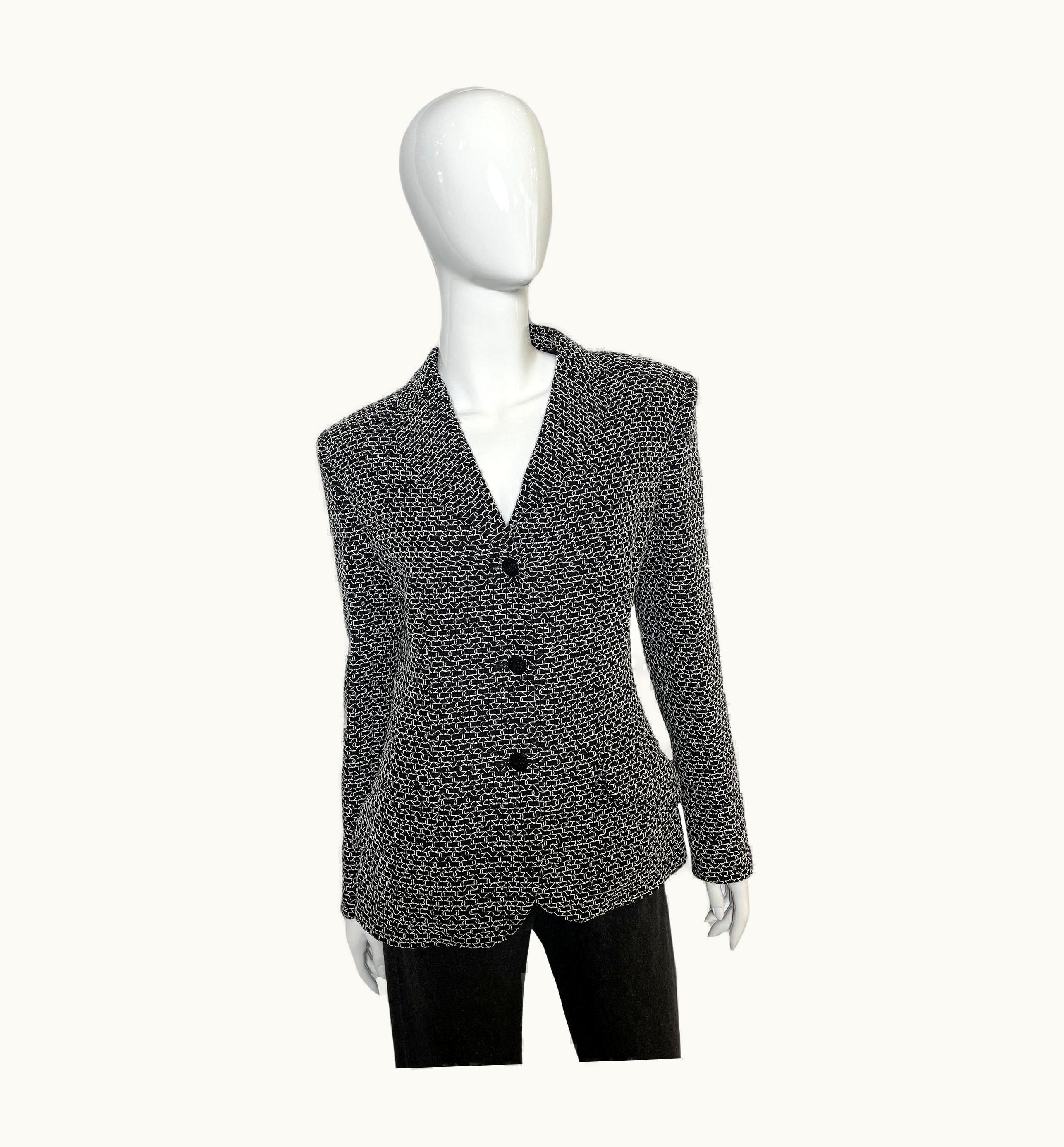 Chanel Chanel Vintage Wool White And Black Blazer, Fall/Winter 1998 Collection