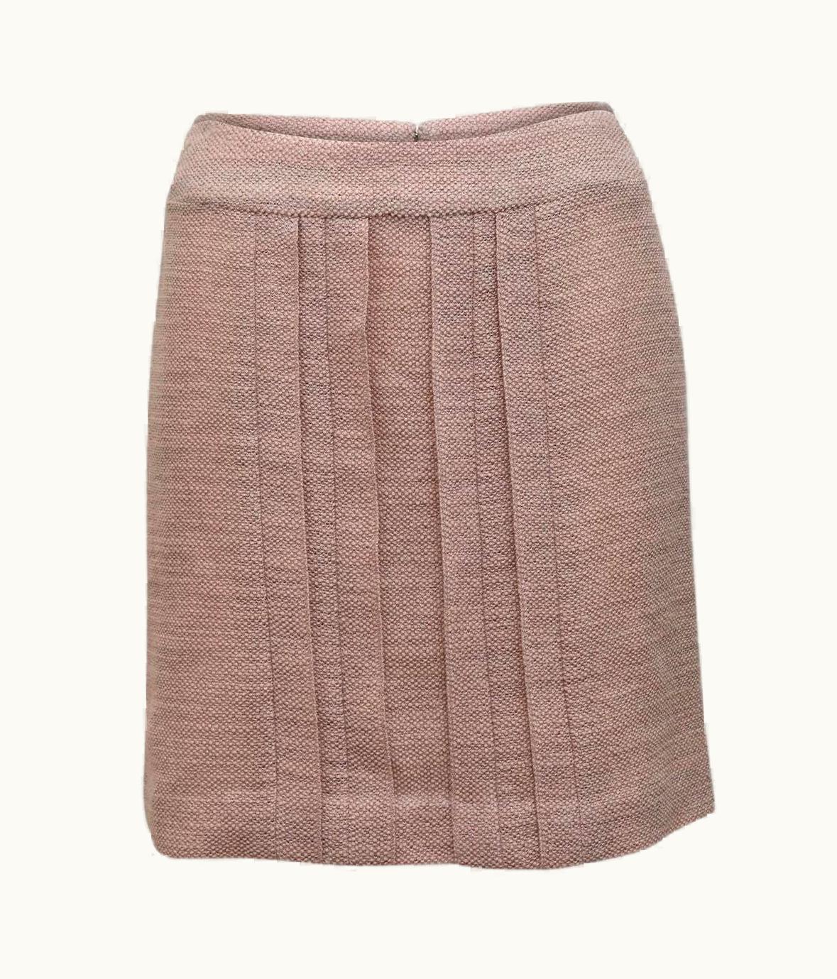 Chanel Vintage Blush Pink 1999 Wool Skirt