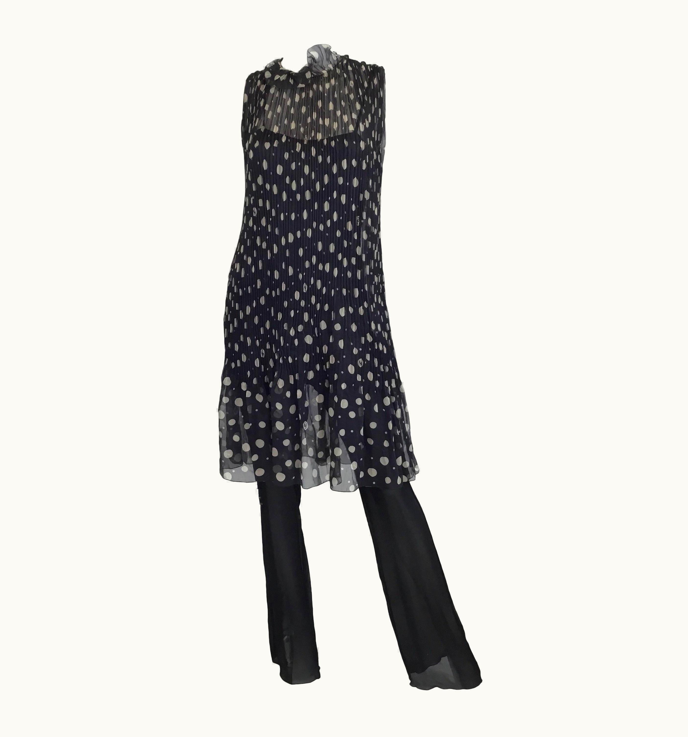 Chanel Chanel Chiffon Polka Dot Dress And Jumpsuit 2000