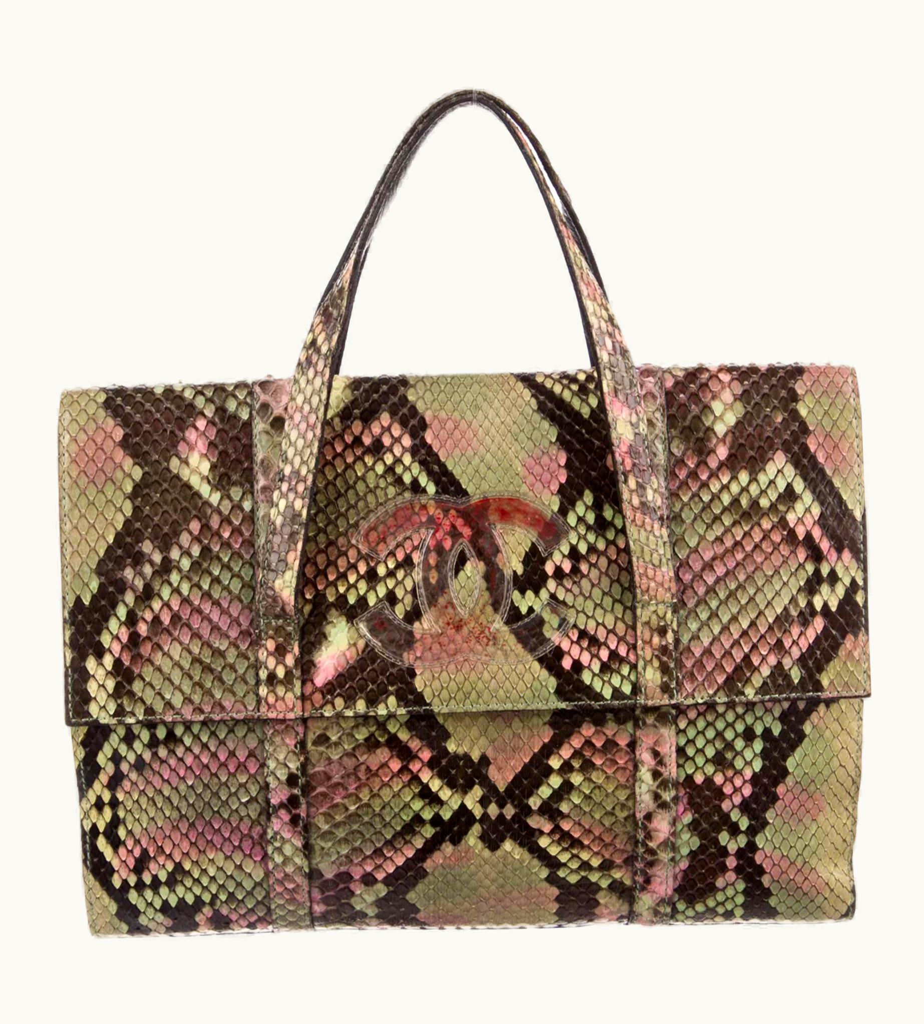 Chanel Chanel Rare Vintage 2000' Y2k Retro Python Snake Skin Mini Satchel Clutch