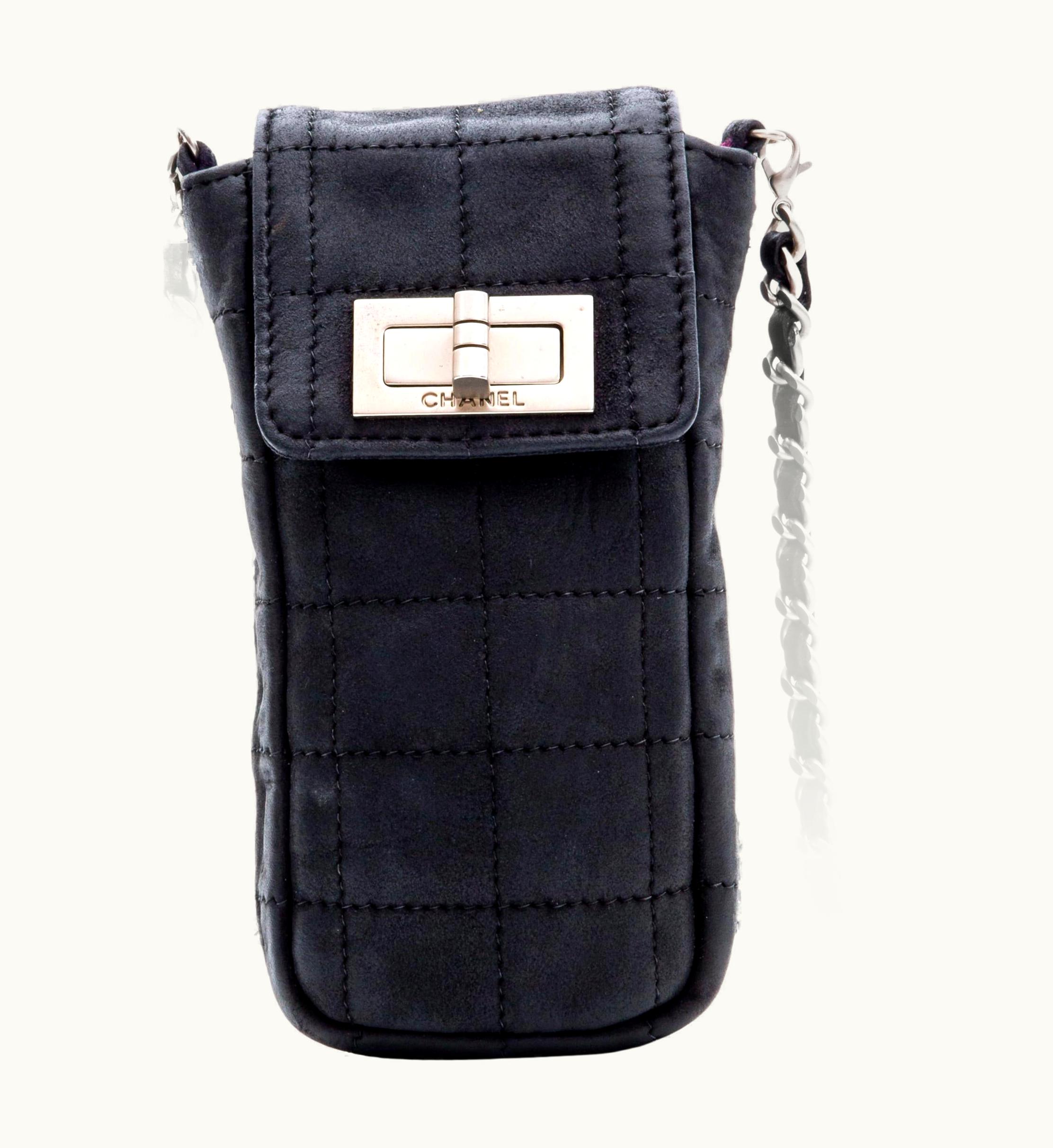 Chanel Chanel Vintage Black Suede 2.55 Phone Mini Bag (Circa 2000)