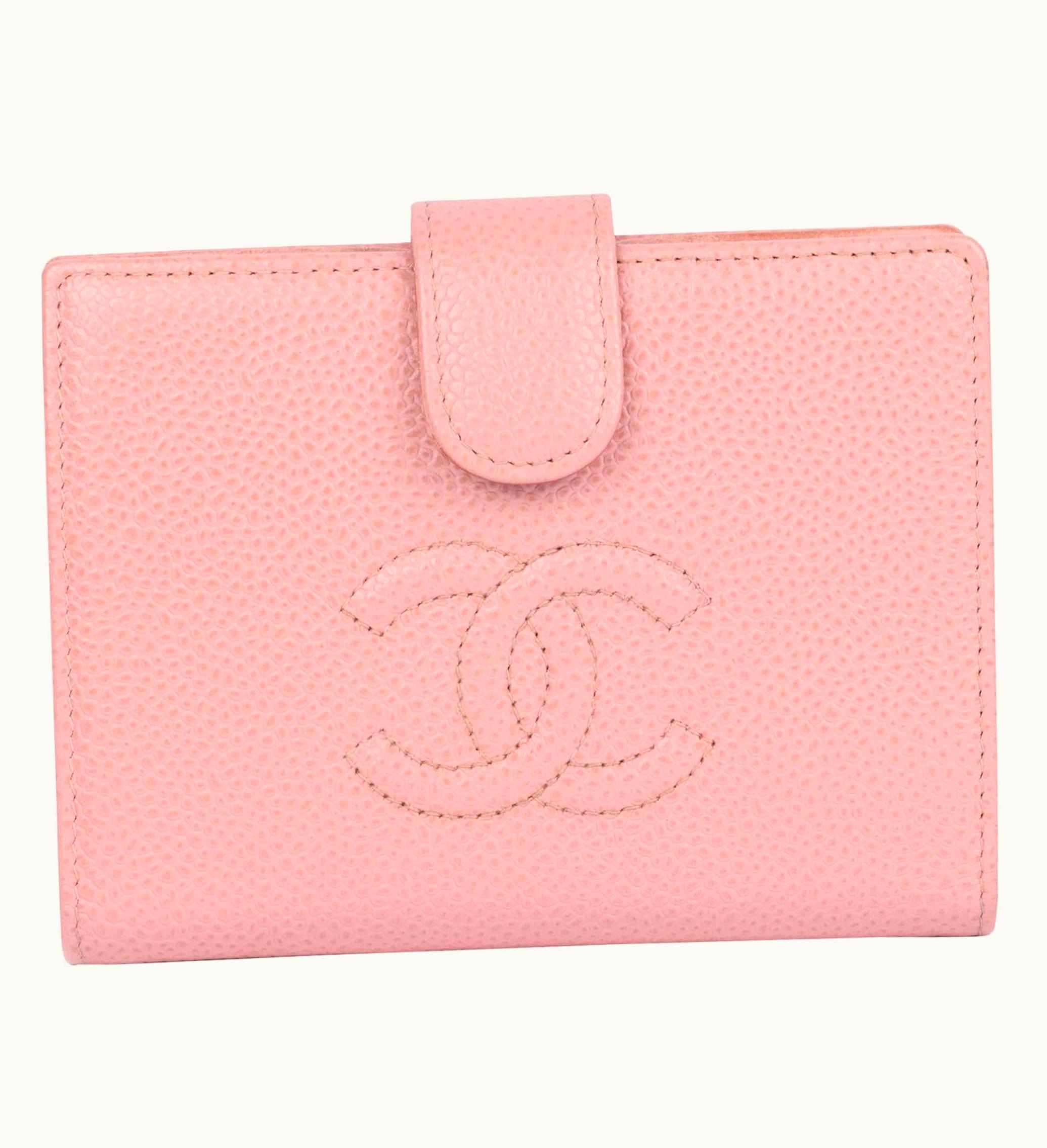 Chanel Chanel Pink Caviar Lambskin Leather Timeless Compact Wallet