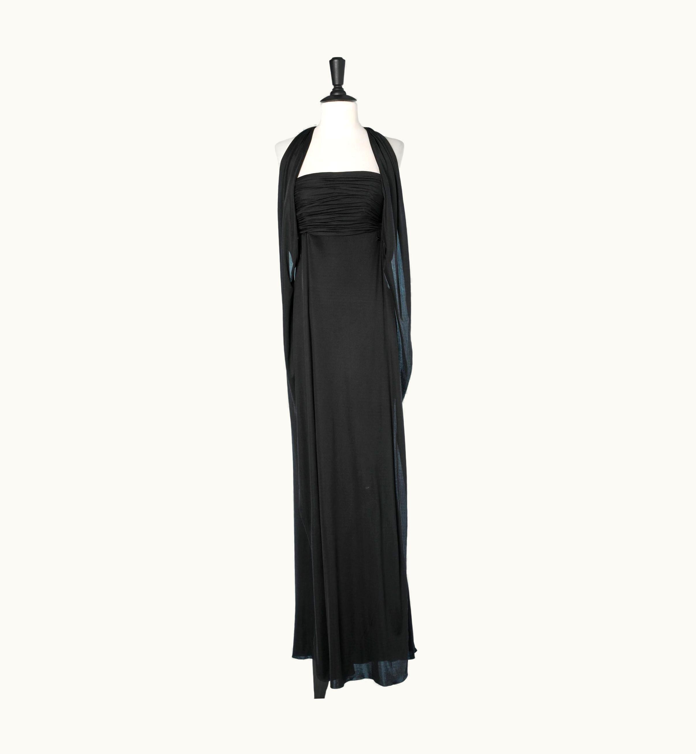 Chanel Black Bustier Evening Dress In Silk Jersey Chanel