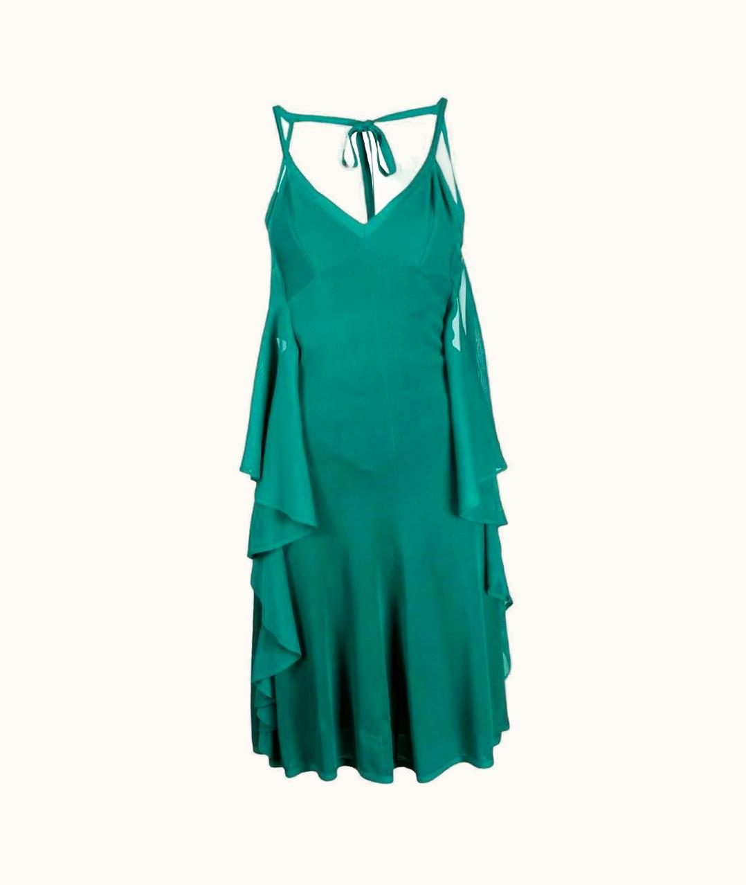 Chanel 00s Chanel Vintage Emerald Green Viscose Dress