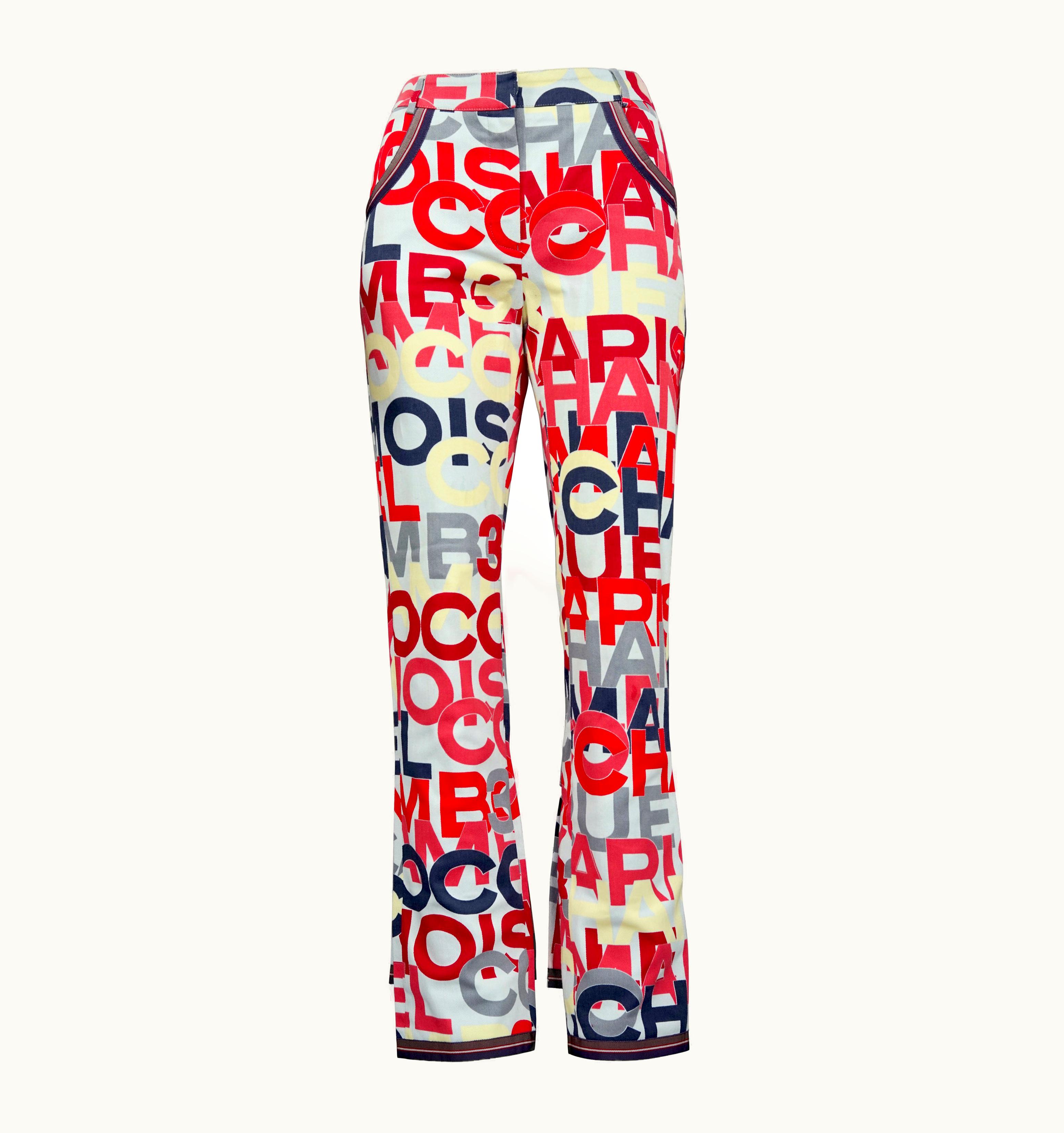 Chanel Vintage Chanel All Over Logo Printed Trouser Pants