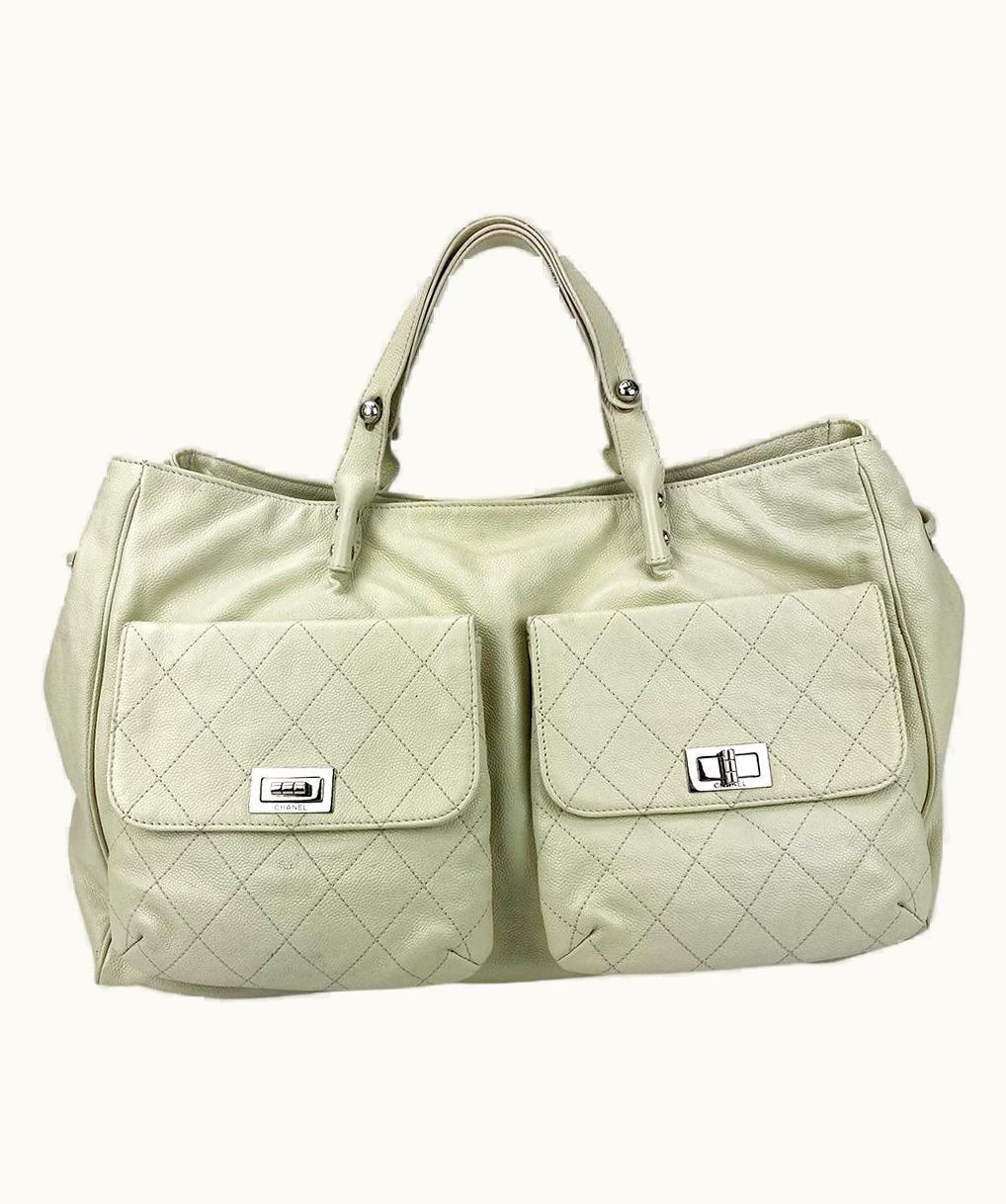 Chanel Chanel White Caviar Pocket In The City Large Tote