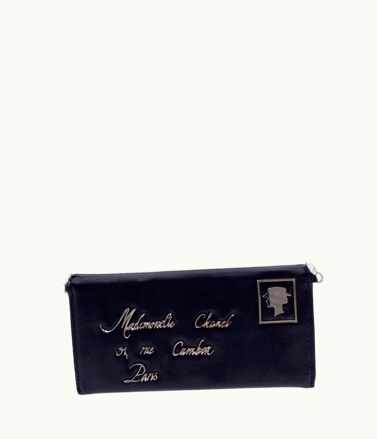 Chanel Chanel Black Leather Limited Edition Mademoiselle Postcard Mini Bag
