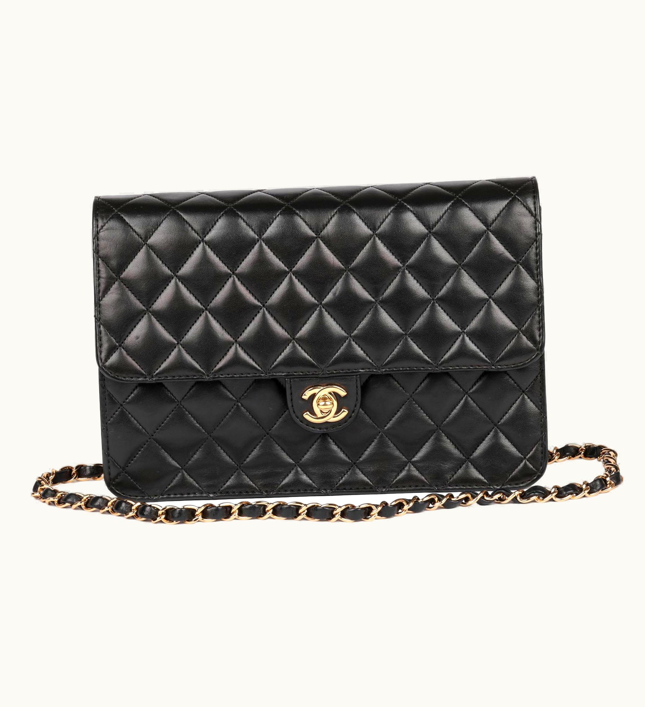 Chanel Chanel Black Quilted Lambskin Medium Classic Single Flap Bag