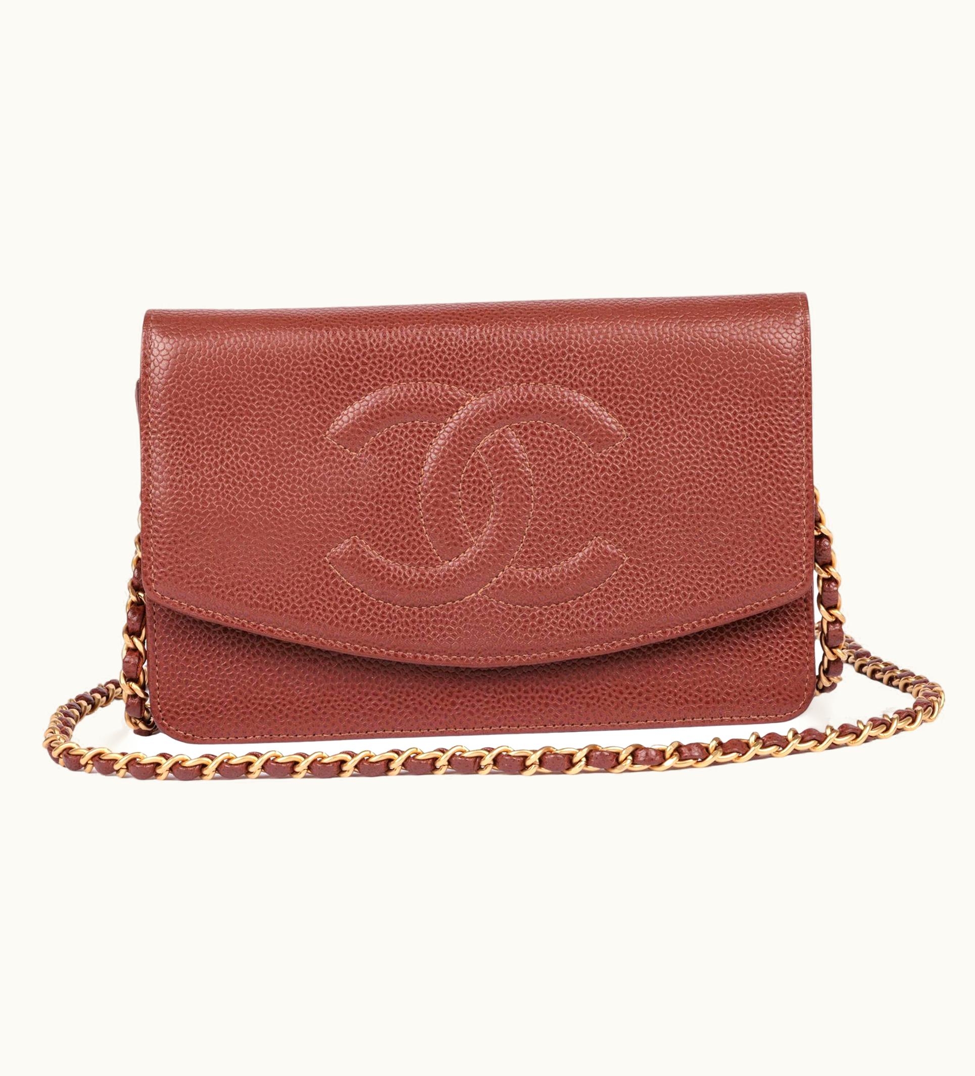 Chanel Chanel Brown Caviar Leather Vintage Timeless Wallet-on-Chain
