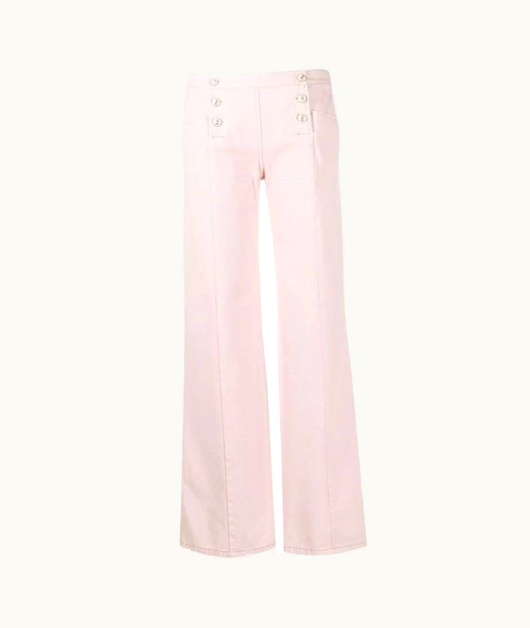 Chanel 2000s Chanel Vintage Pink Denim Wide Leg Jeans