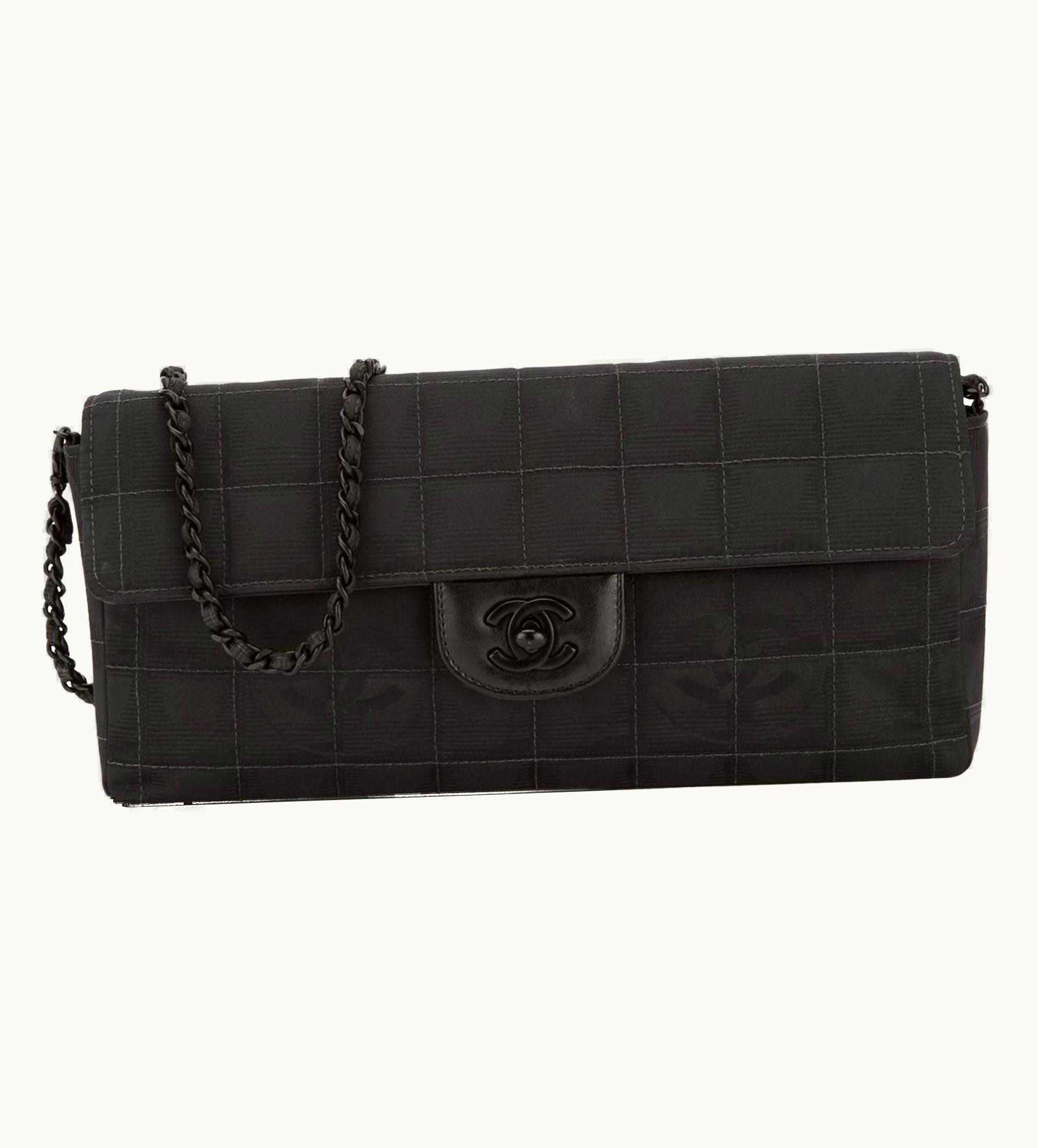 Chanel Chanel Vintage So Black Bar Chain Shoulder Bag