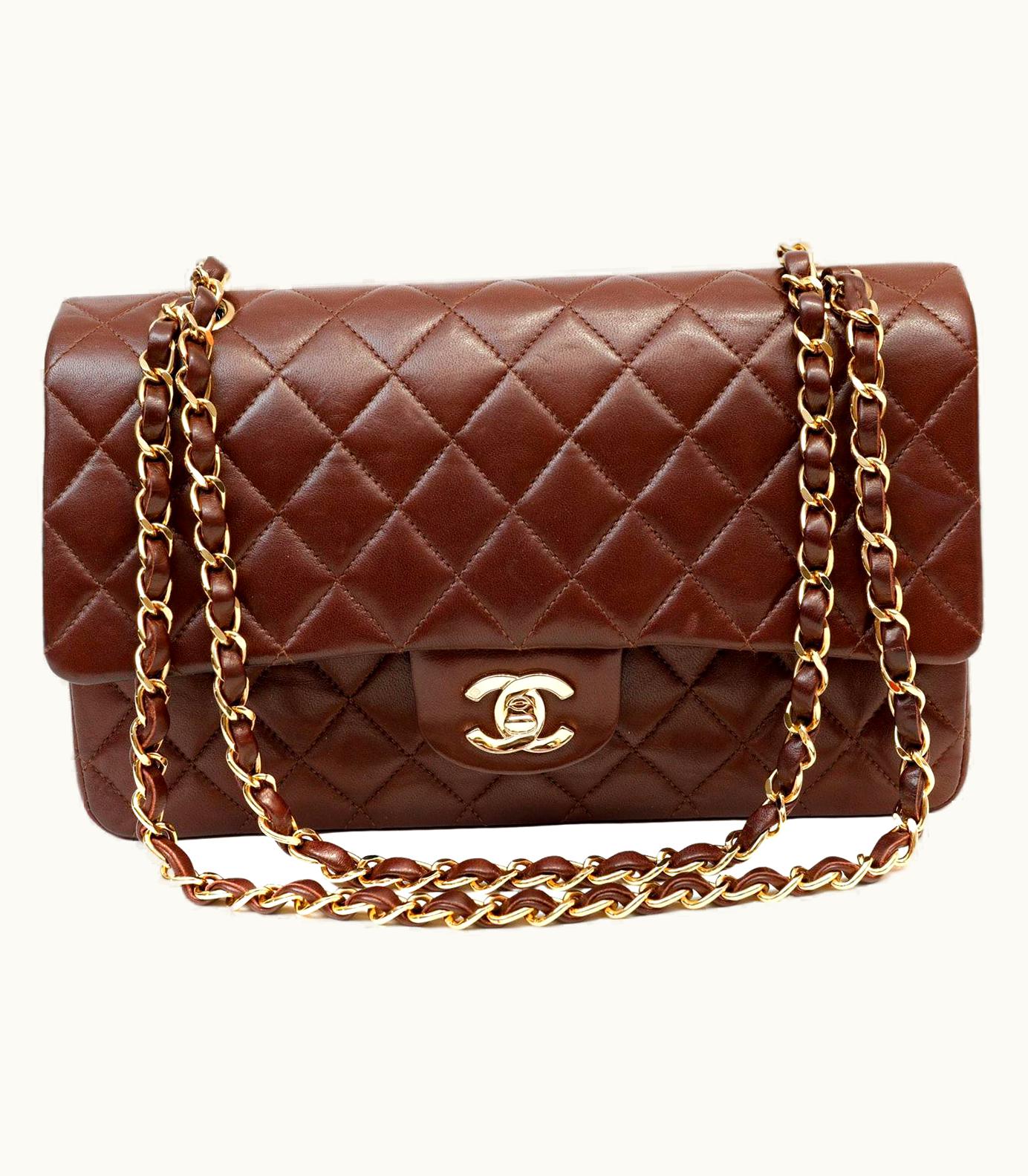 Chanel Chanel Brown Lambskin Medium Classic Double Flap Bag
